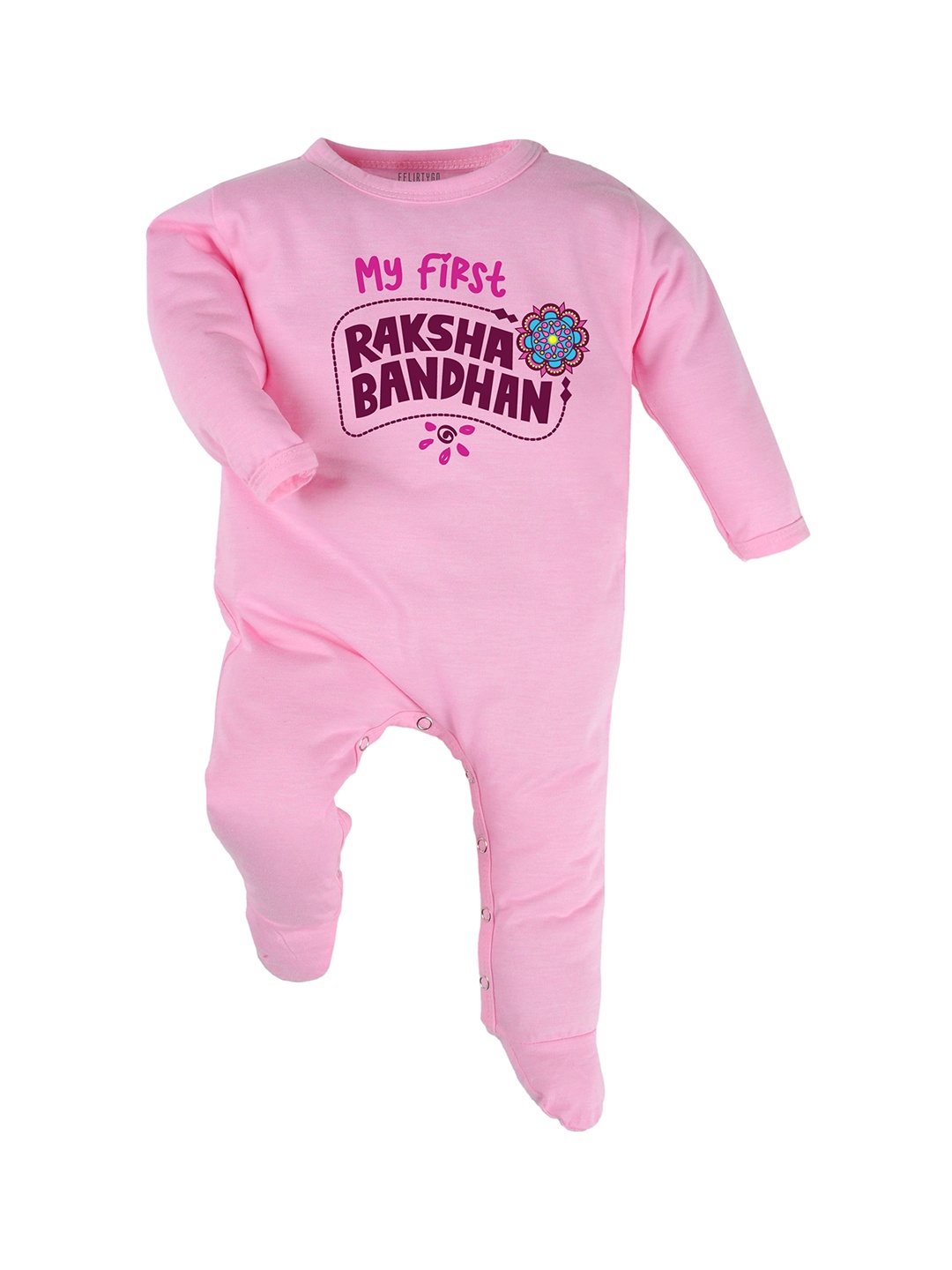 

FFLIRTYGO Infants Printed Cotton Sleepsuit, Pink