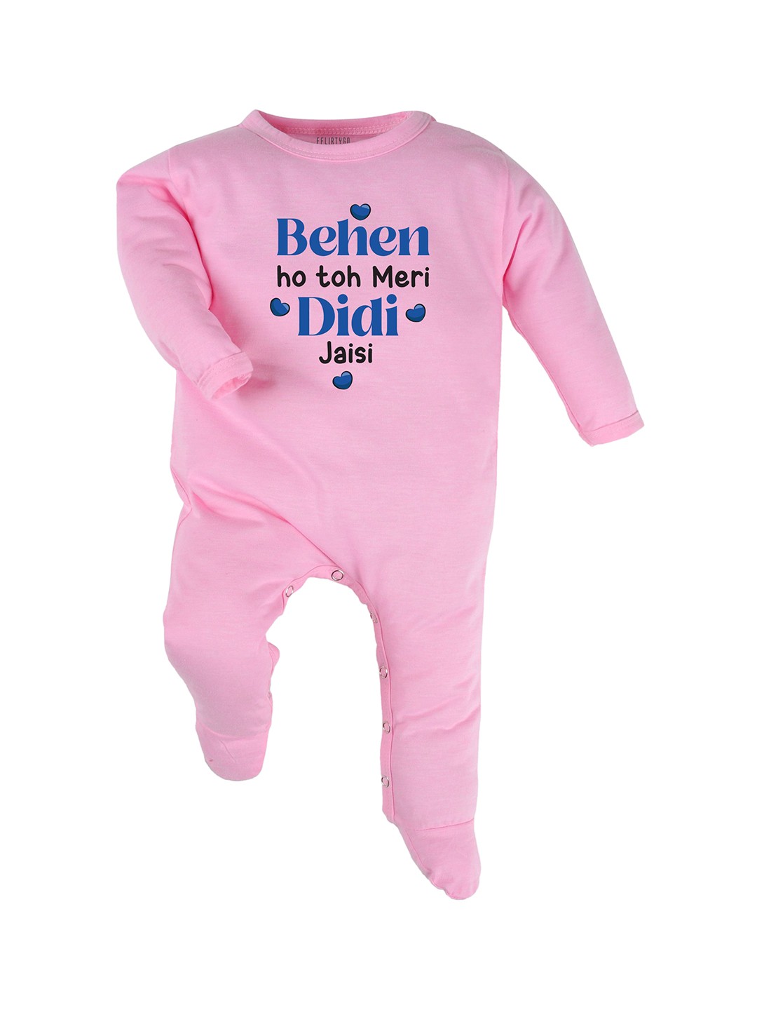 

FFLIRTYGO Infants Rakhi Special Printed Pure Cotton Sleepsuit, Pink
