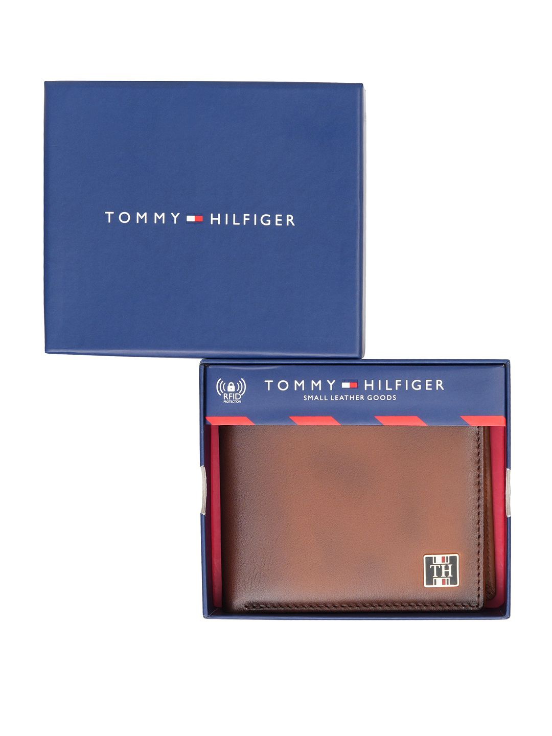 

Tommy Hilfiger Men Textured Leather Two Fold Wallet, Tan