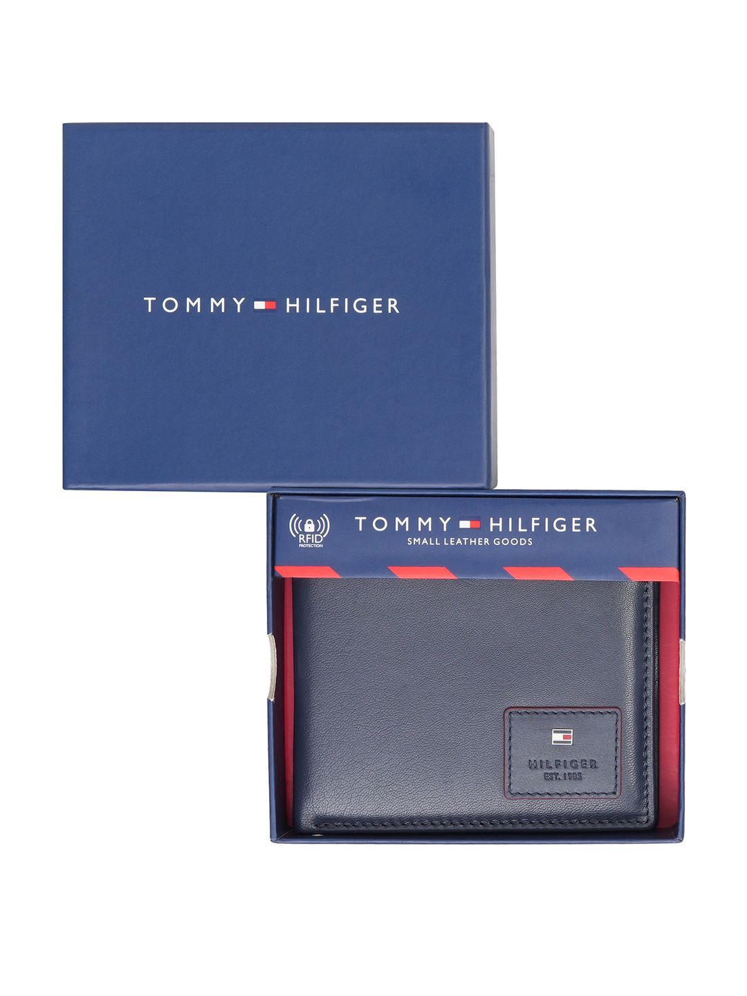

Tommy Hilfiger Men Leather Two Fold Wallet, Navy blue
