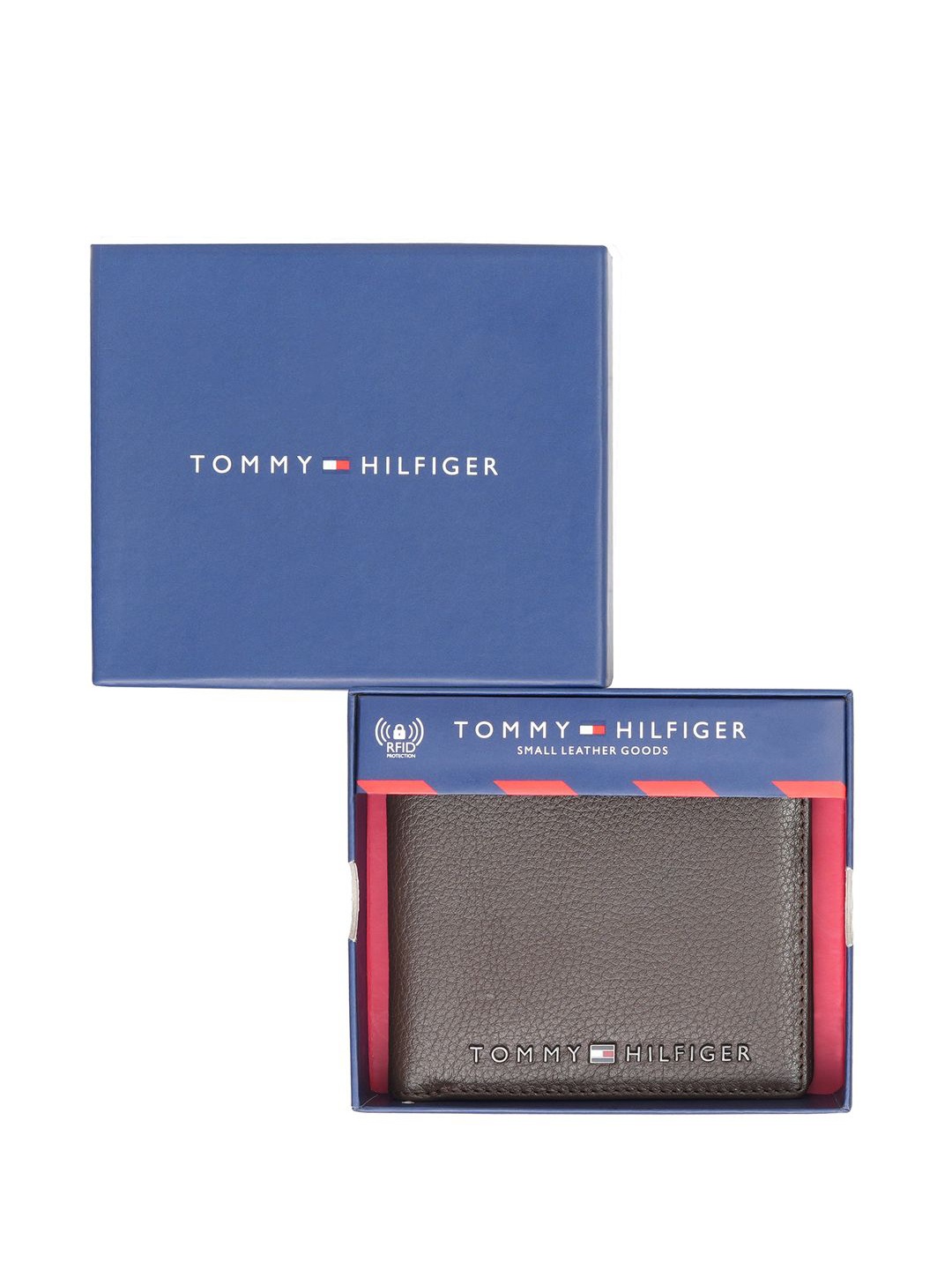 

Tommy Hilfiger Men Leather Two Fold Wallet, Brown