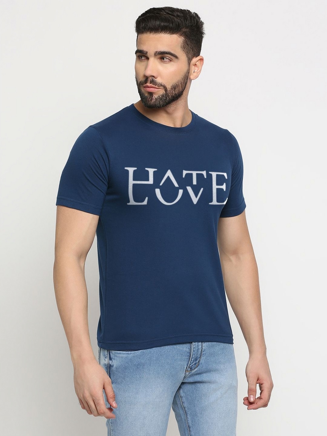 

MOD ECRU Unisex Typography Printed Pockets T-shirt, Blue