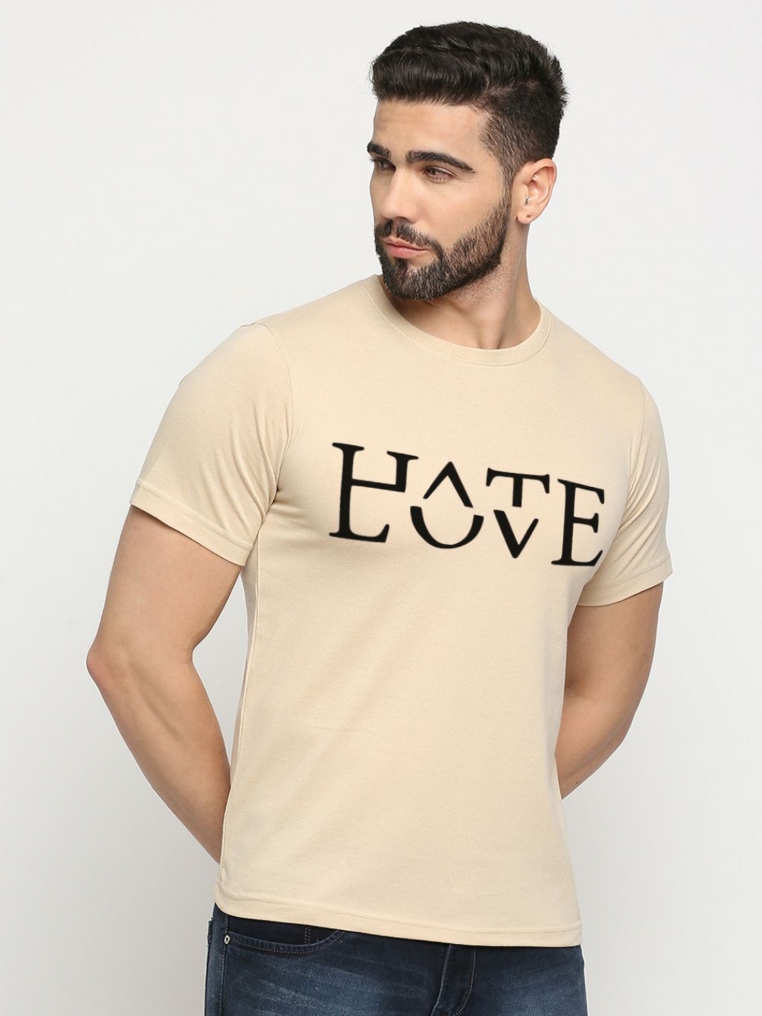 

MOD ECRU Unisex Typography Pockets T-shirt, Cream