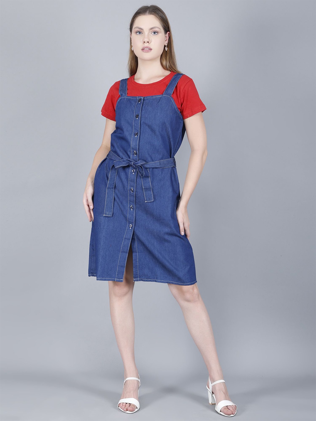 

Codaisy Denim Pinafore Dress, Blue