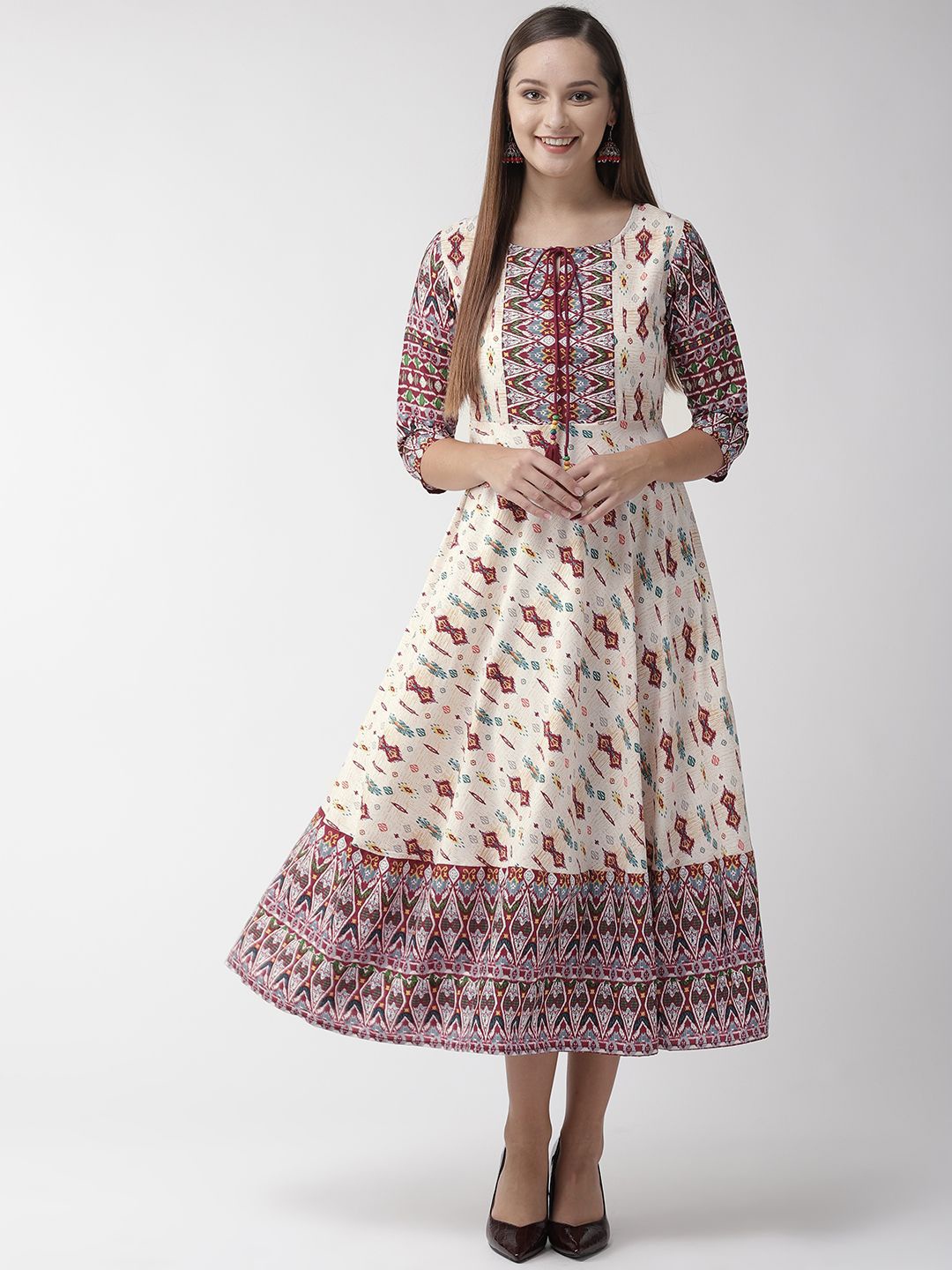 

Anouk Ethnic Motifs Print A-Line Midi Dress, Multi