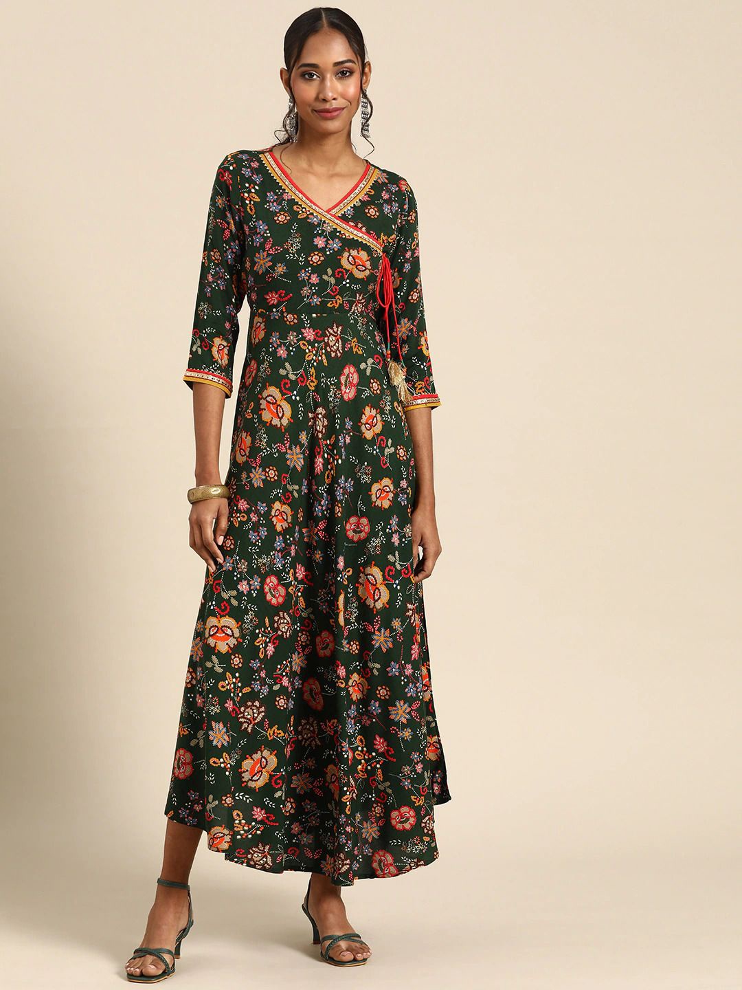 

Anouk Floral Print Liva Maxi Dress, Green