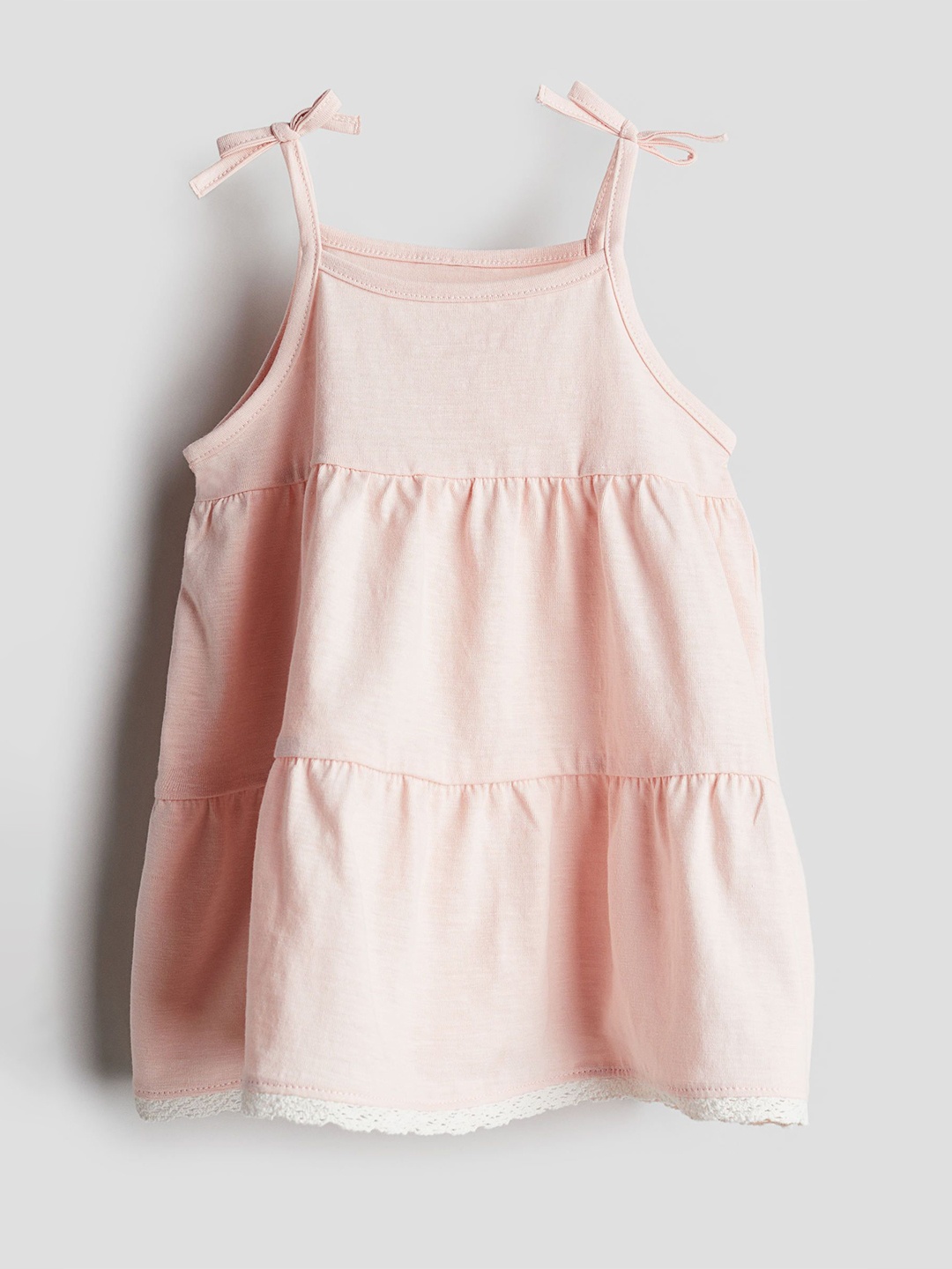 

H&M Infant Girls Cotton Jersey Strappy Dress, Pink