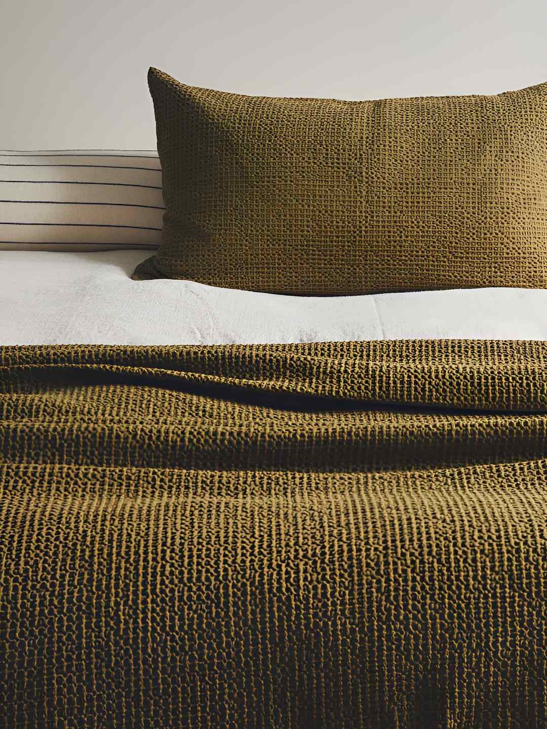 

H&M Green Waffled Cotton Cushion Cover