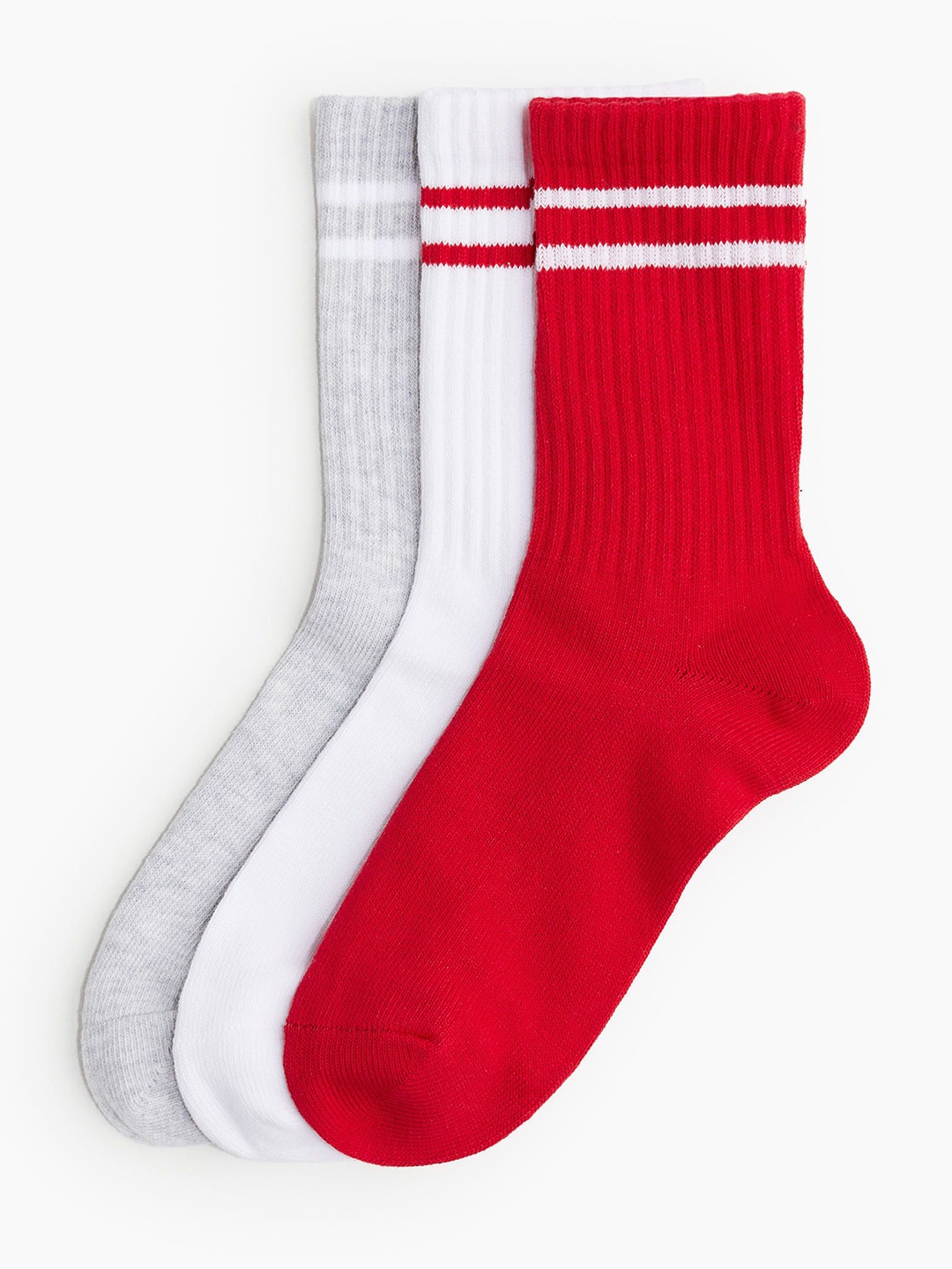 

H&M Women 3-Pack Sports Socks, Grey