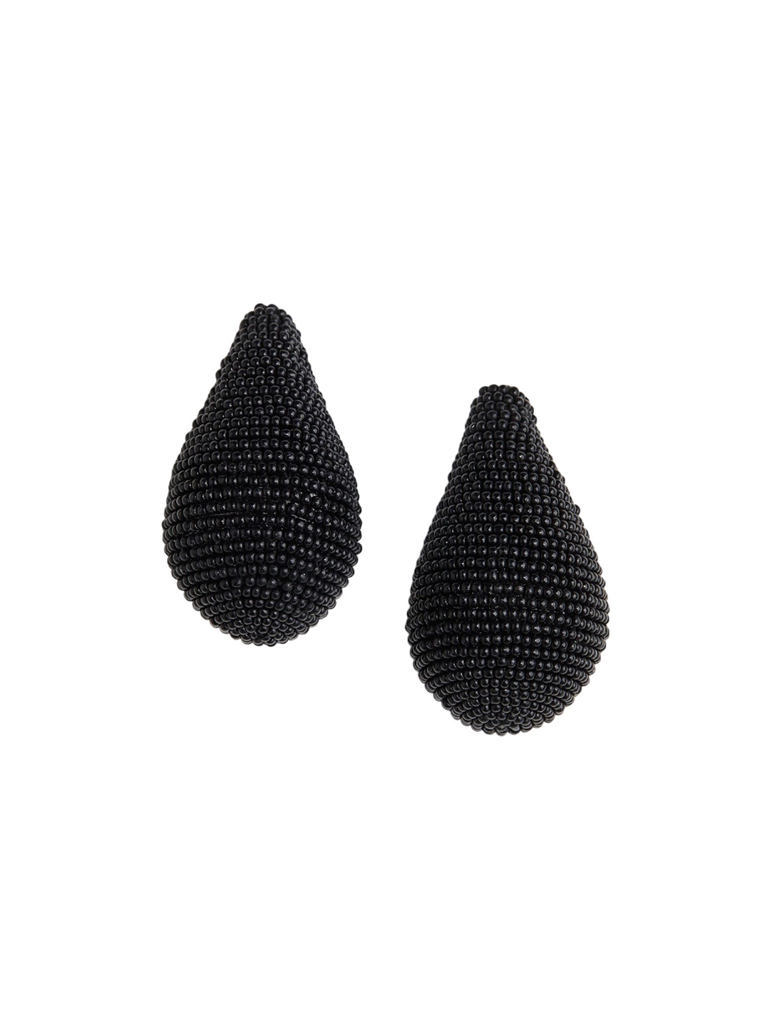 

H&M Glass-Bead Statement Dome Earrings, Black