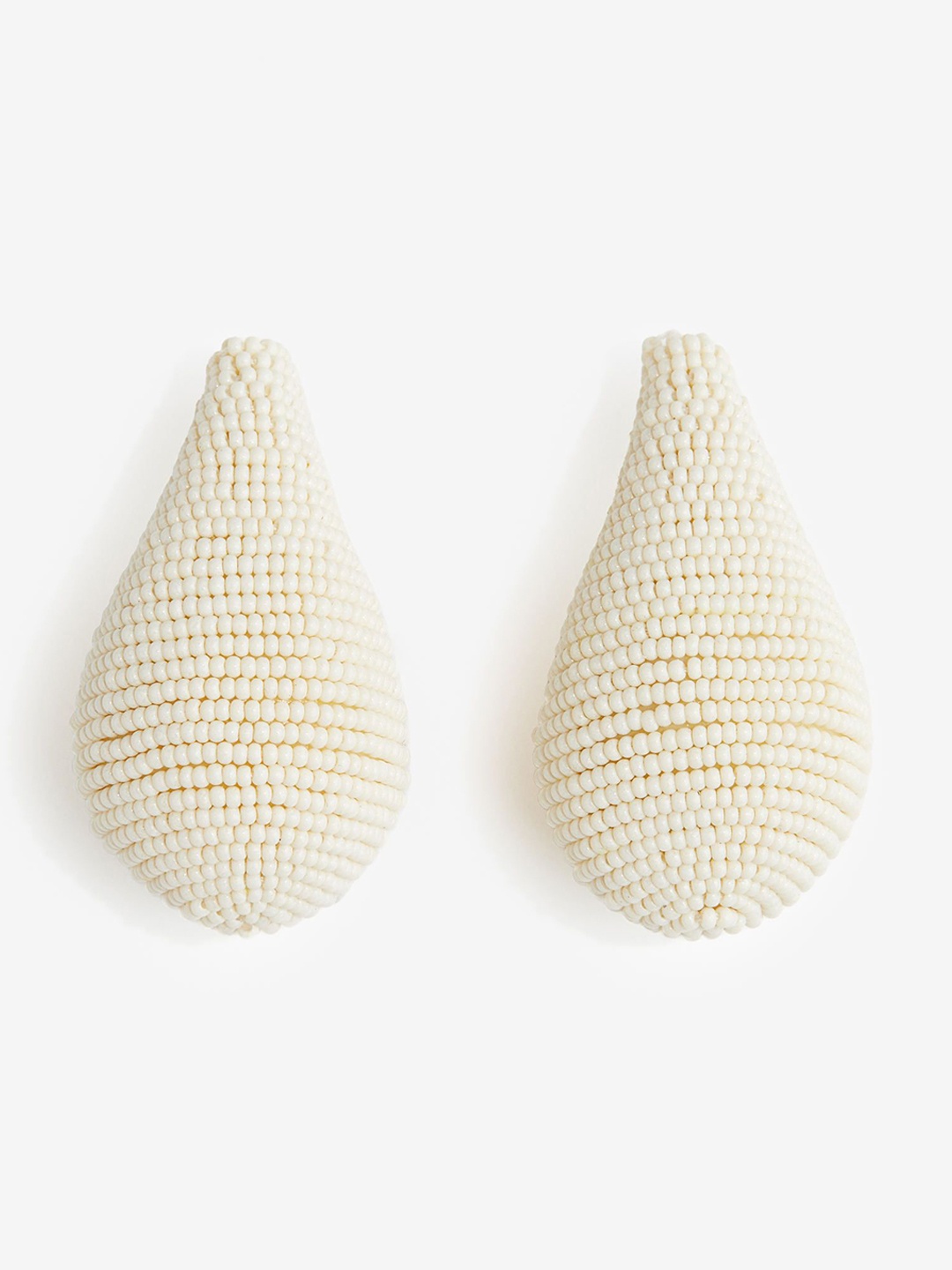 

H&M Glass-Bead Statement Dome Earrings, White