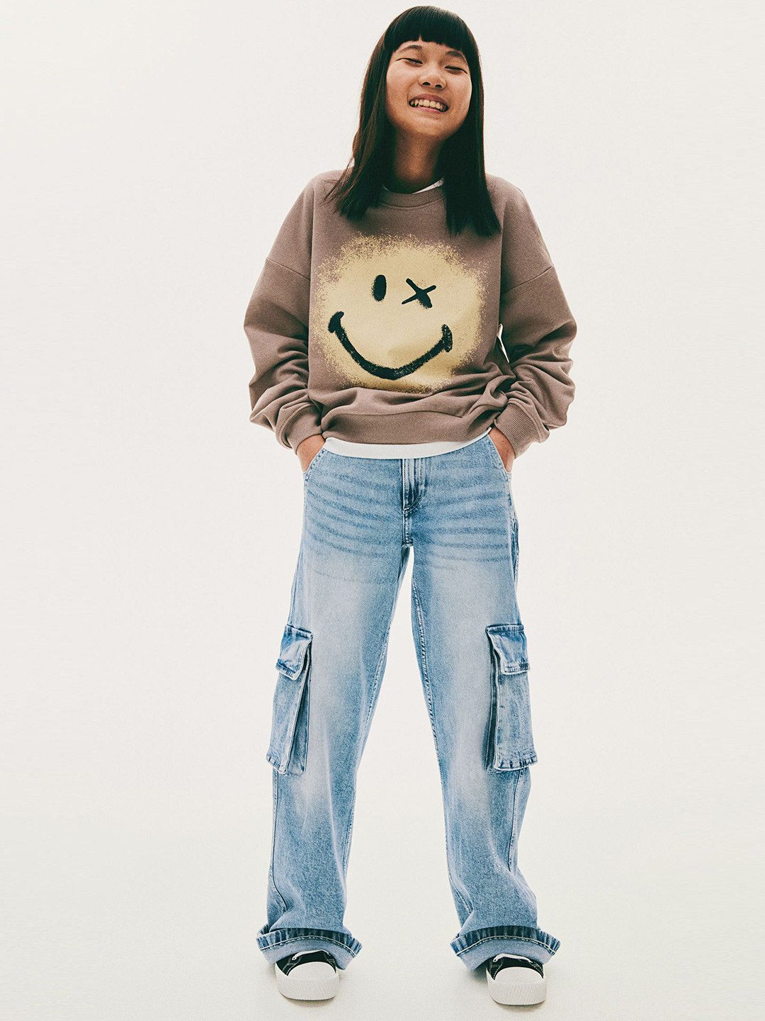 

H&M Girls Printed Sweatshirts, Beige