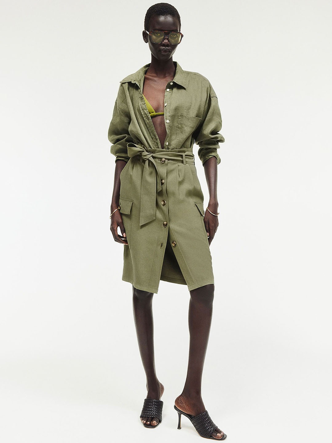 

H&M Utility Skirt, Green