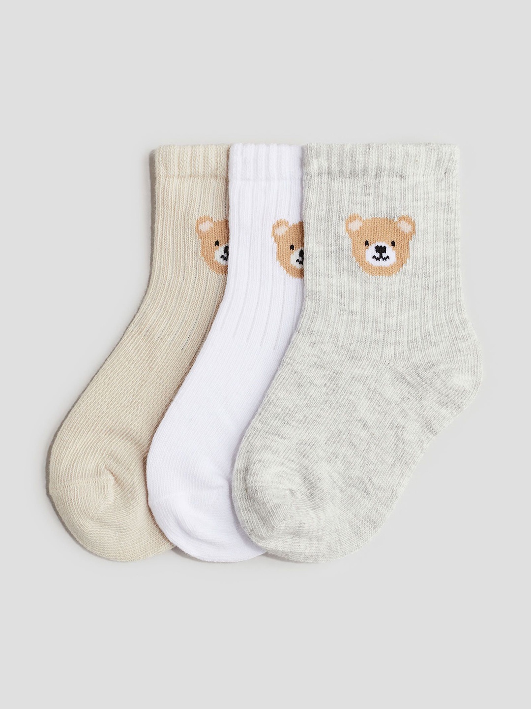 

H&M Boys Pack Of 3 Socks, Beige