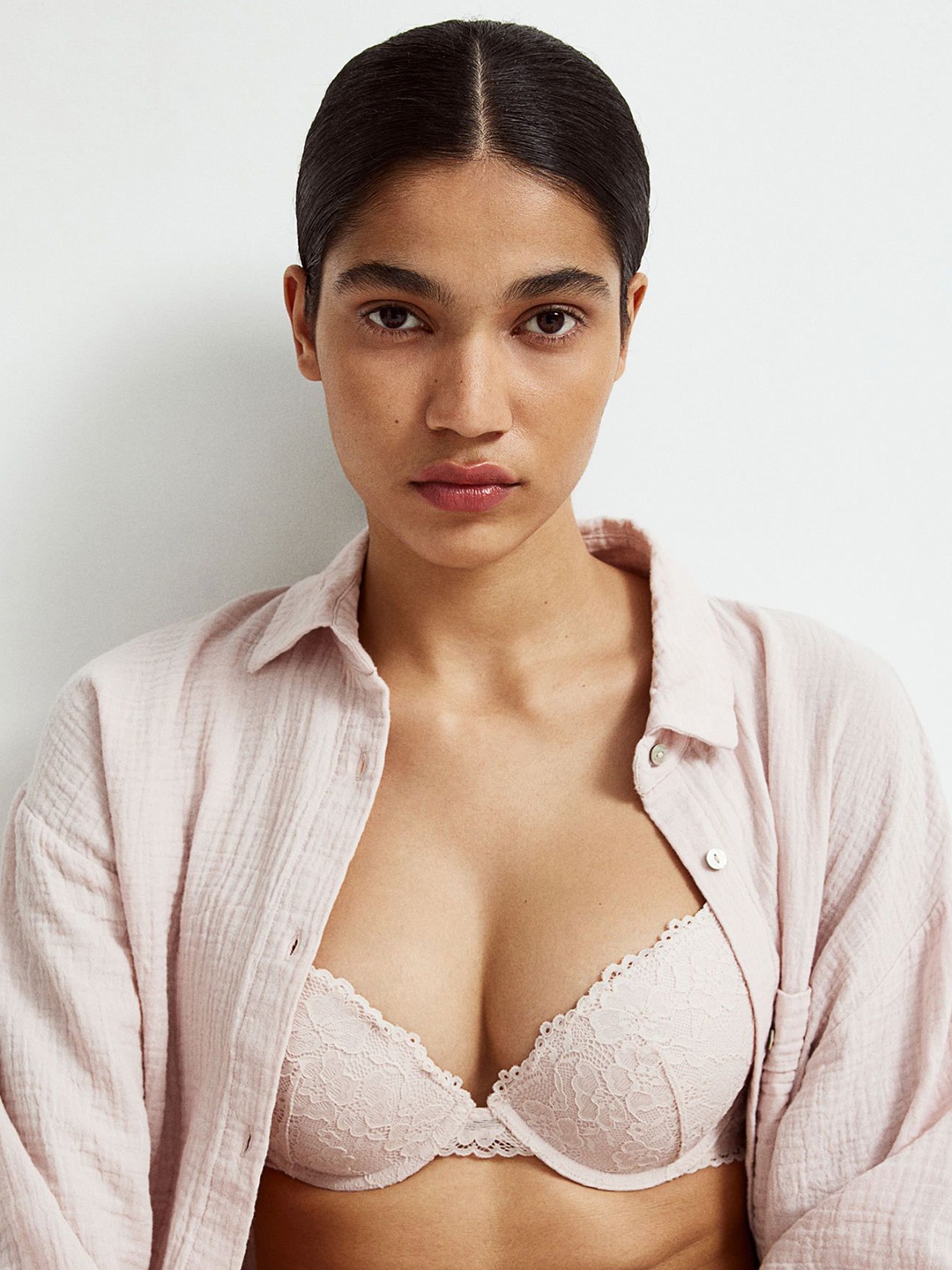 

H&M Lace Push-Up Bra, Pink