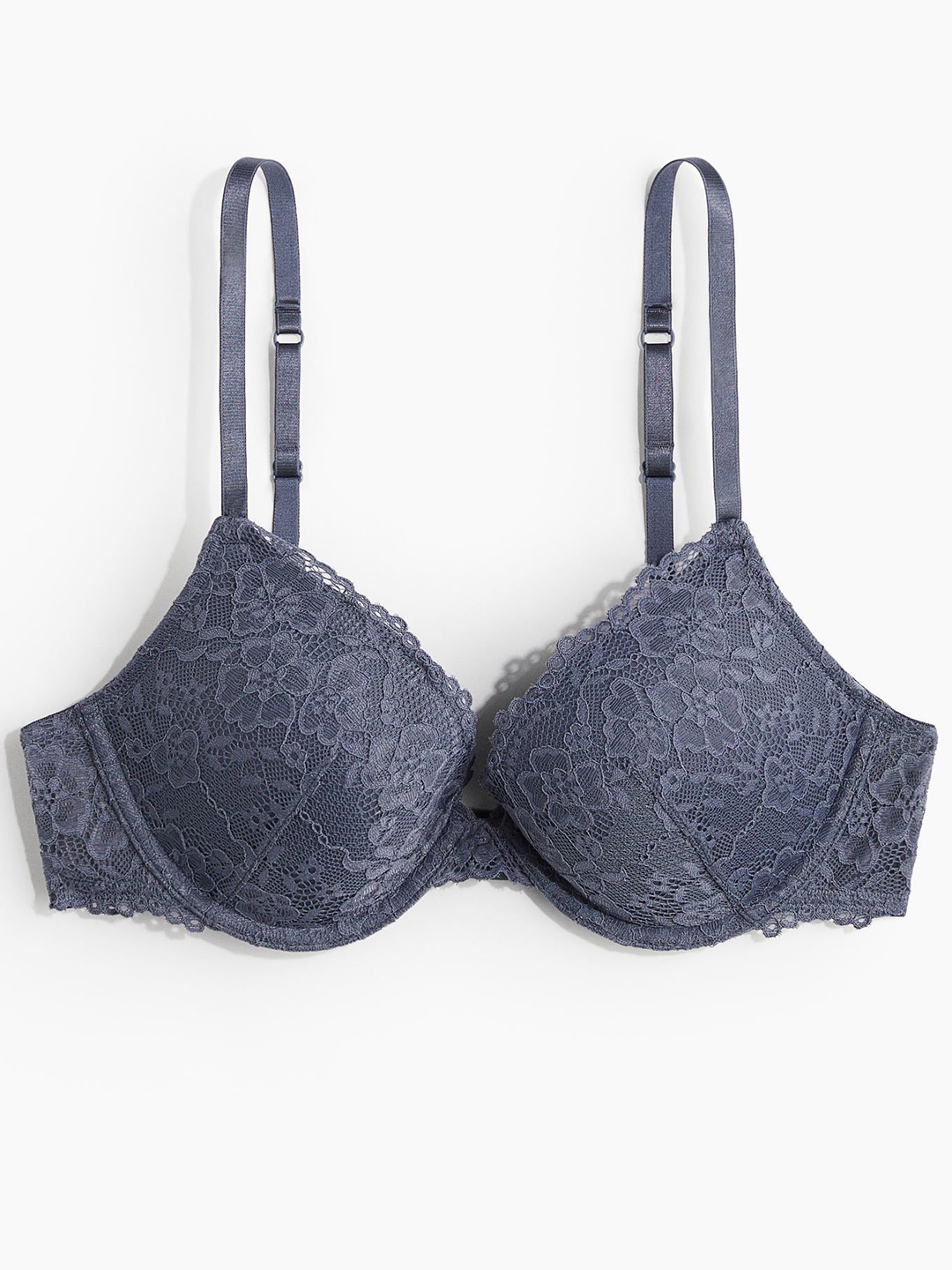 

H&M Lace Push-Up Bra, Blue