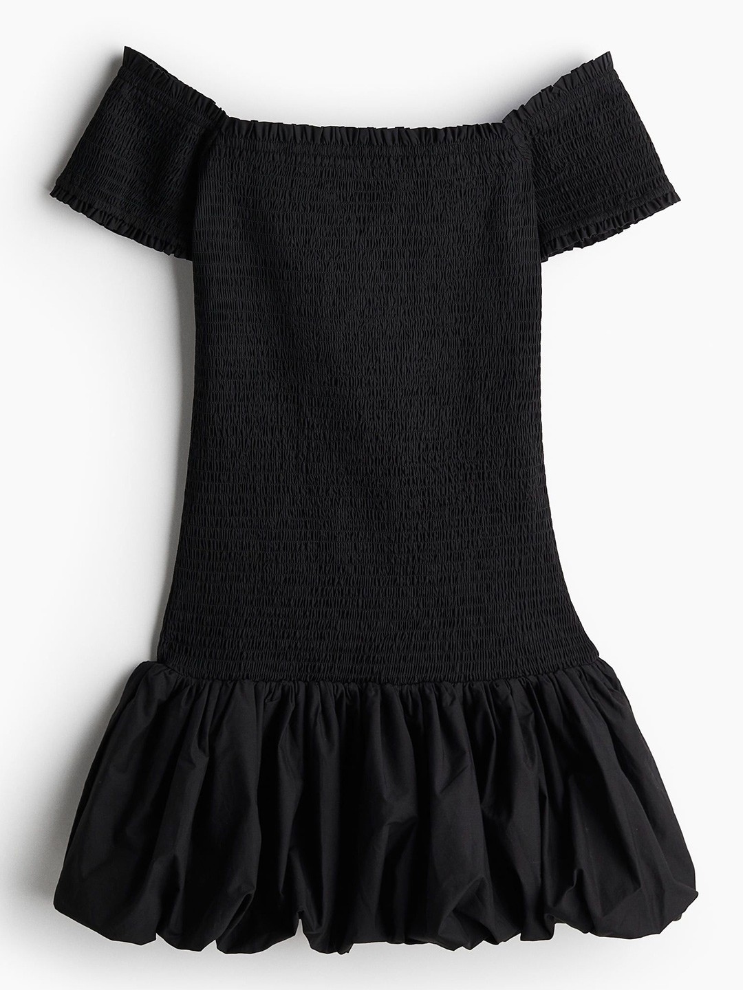 

H&M Smocked Off-The-Shoulder Dresses, Black