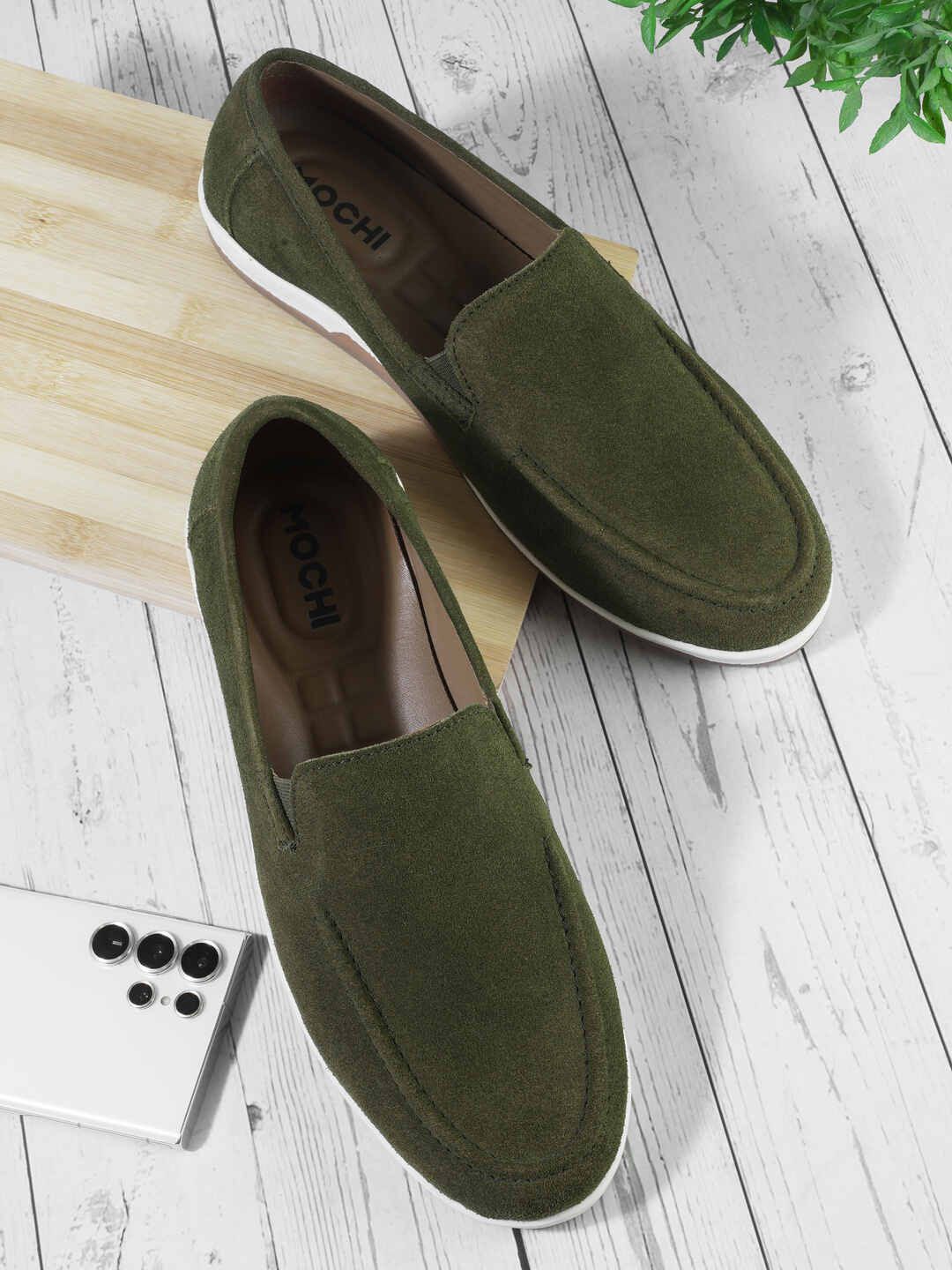 

Mochi Men Suede Slip-On Sneakers, Olive