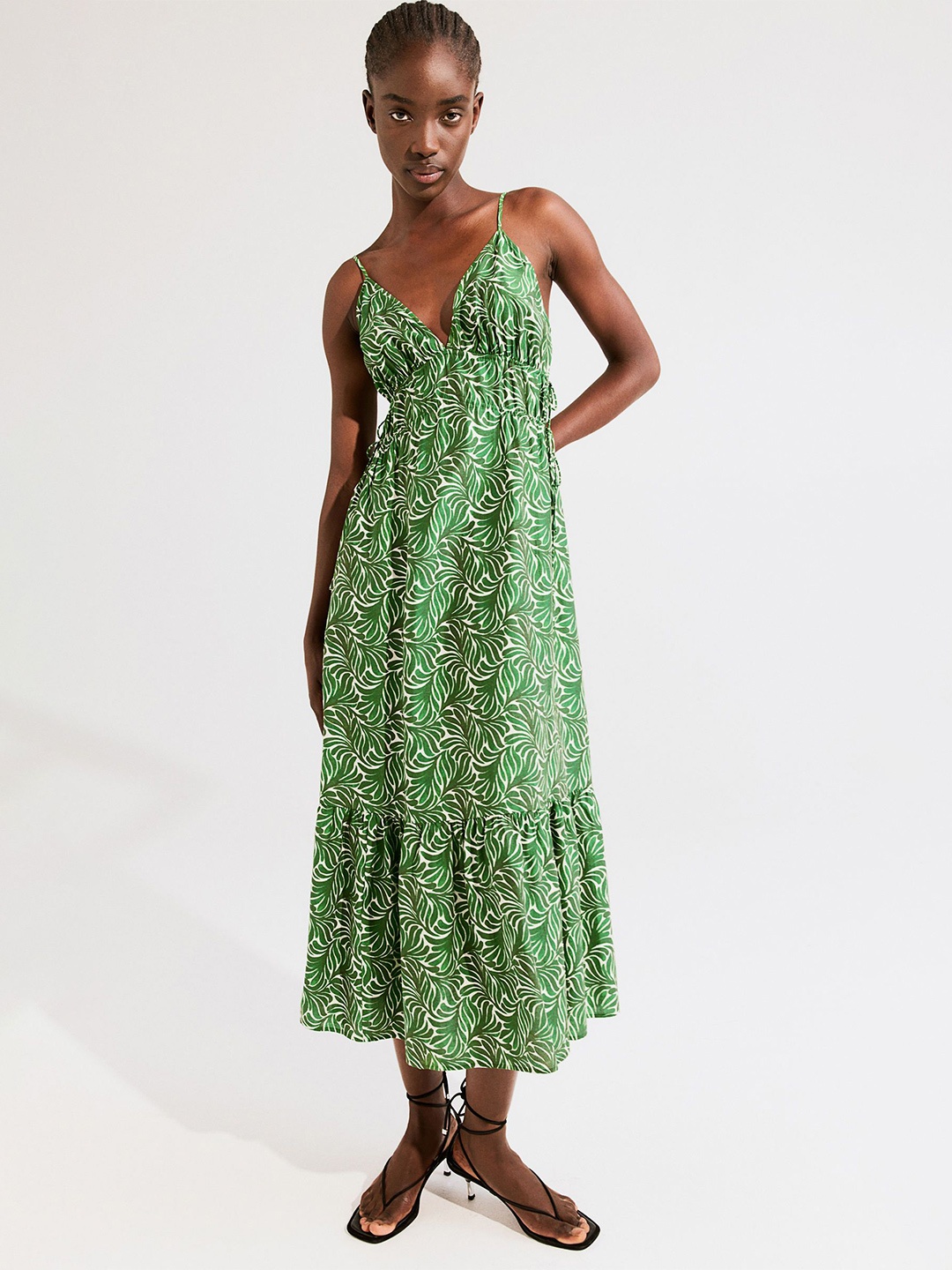 

H&M Drawstring-Detail Maxi Dresses, Green