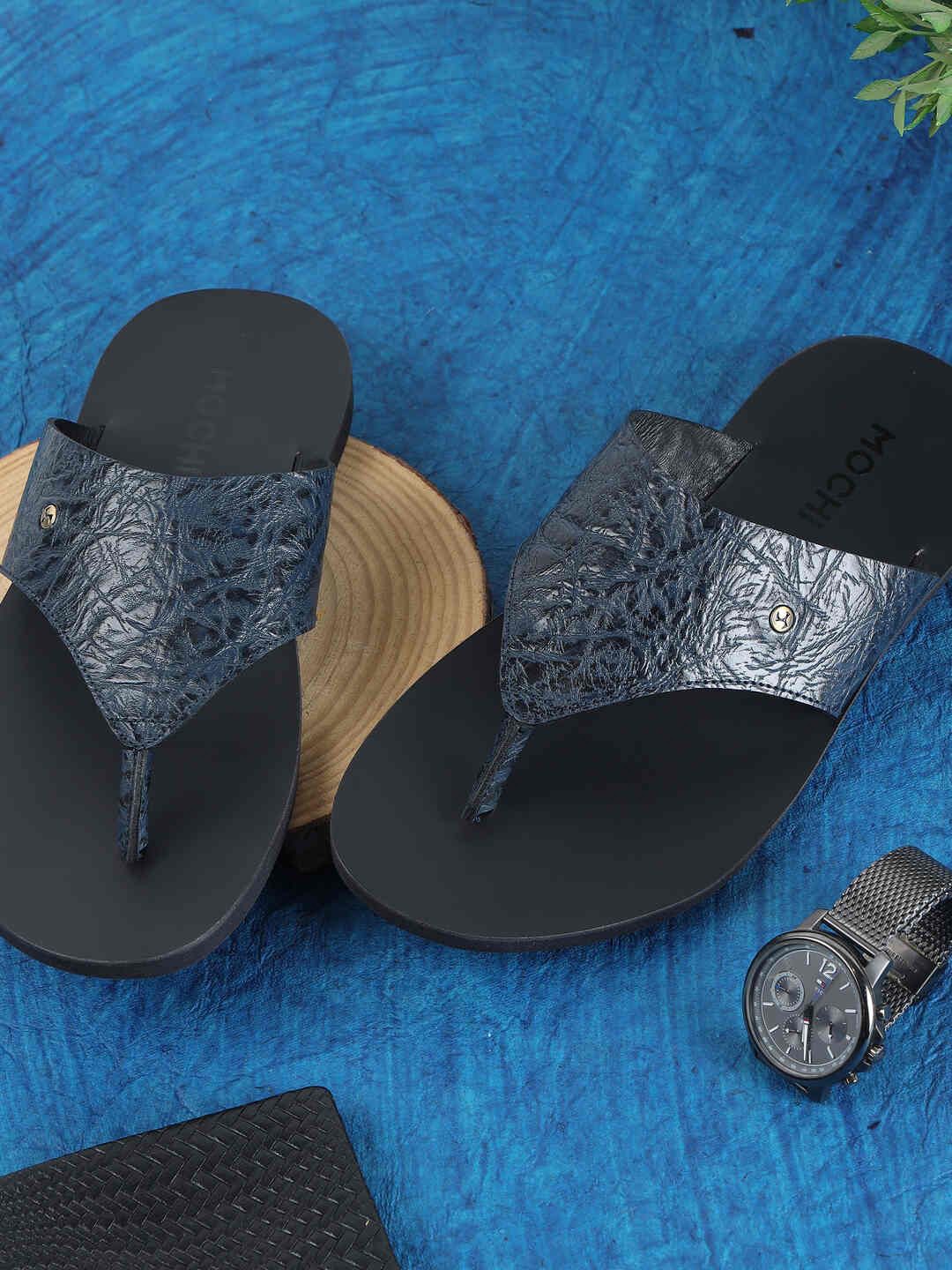 

Mochi Men Leather Comfort Sandals, Blue