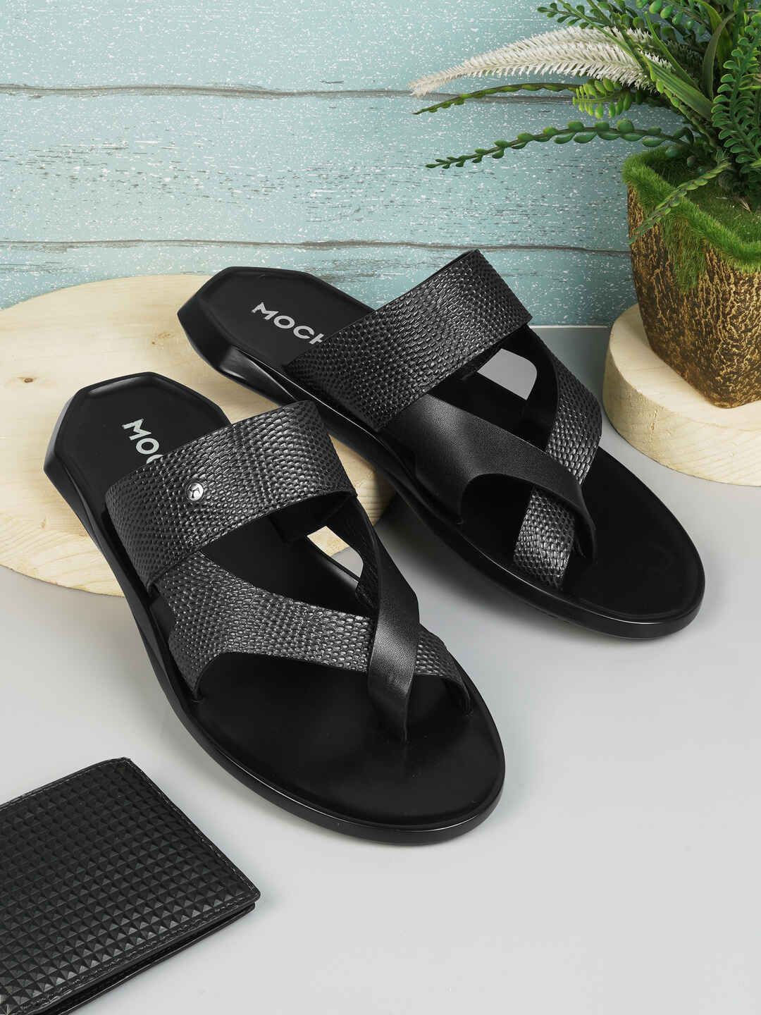 

Mochi Men Leather Comfort Sandals, Black
