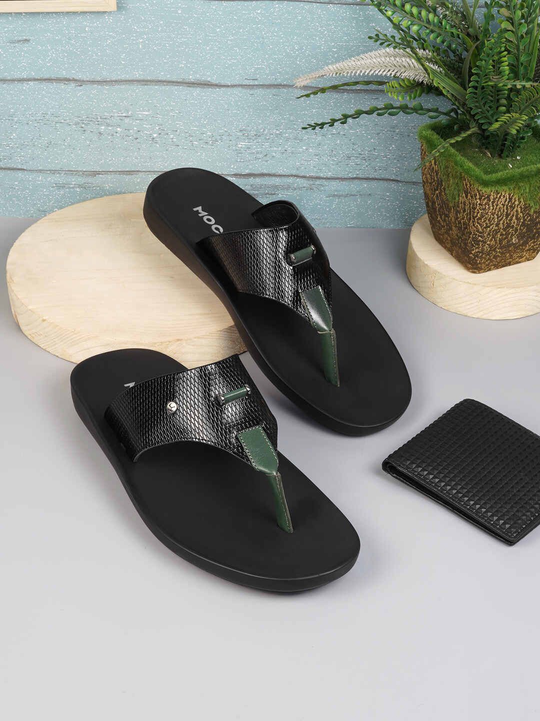 

Mochi Men Leather Comfort Sandals, Black