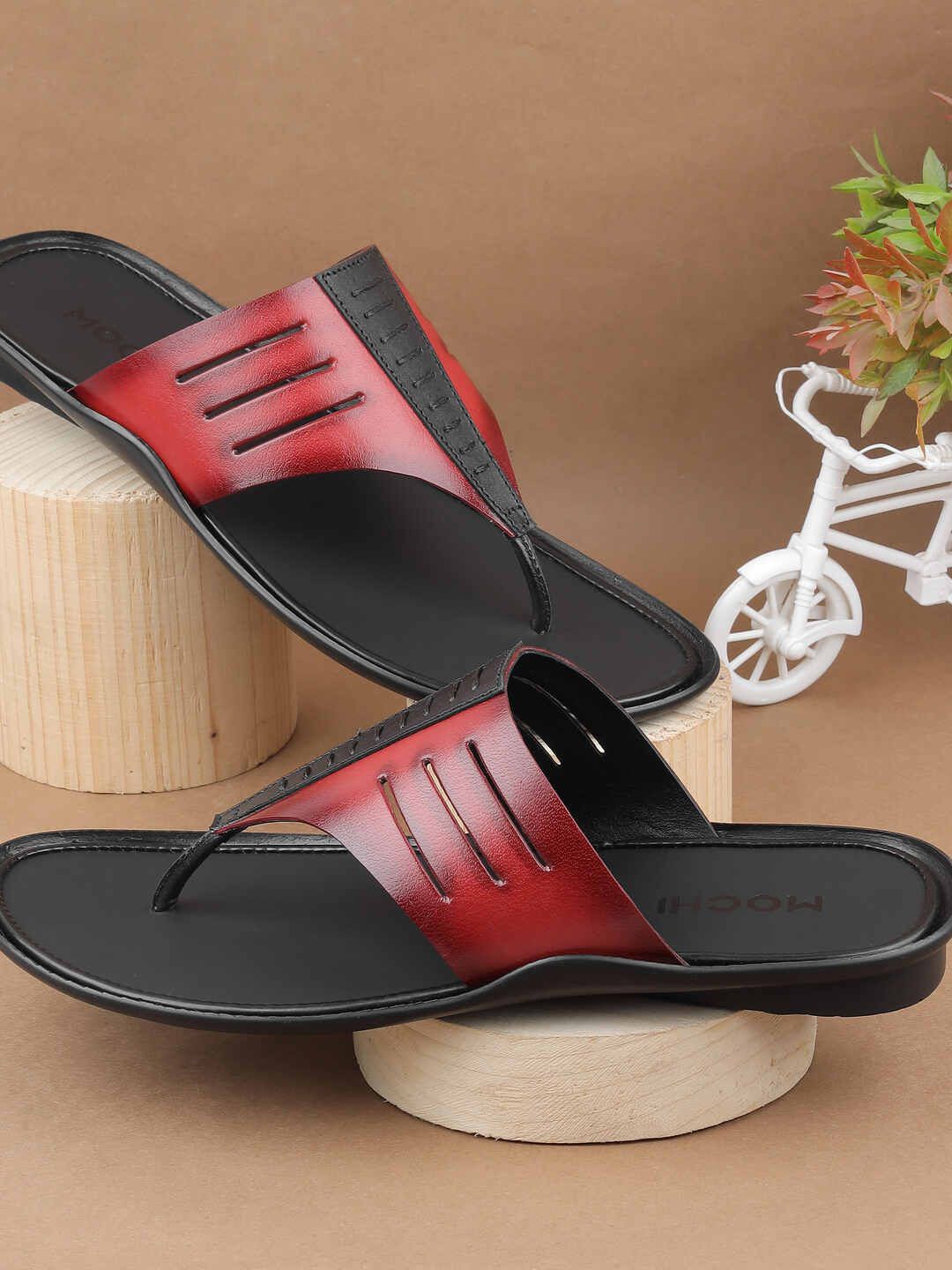 

Mochi Men Leather Comfort Sandals, Burgundy
