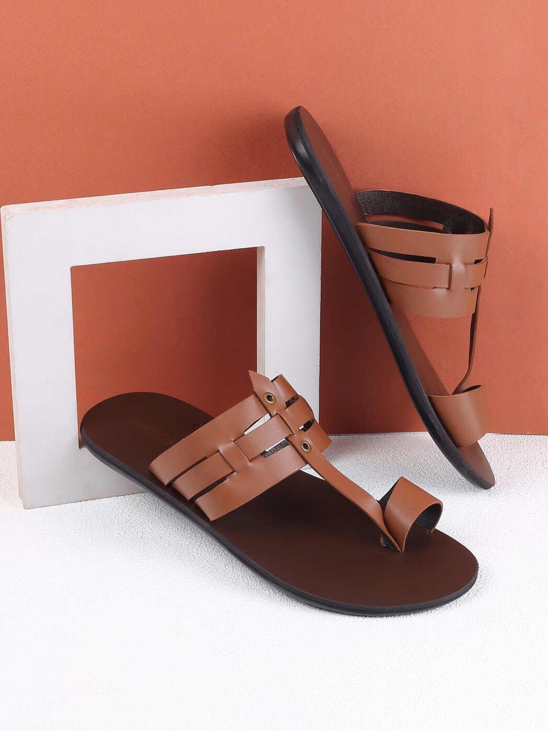 

Mochi Men Leather Comfort Sandals, Tan