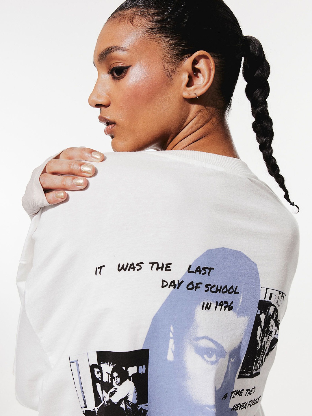 

H&M Oversized Printed T-shirt, White