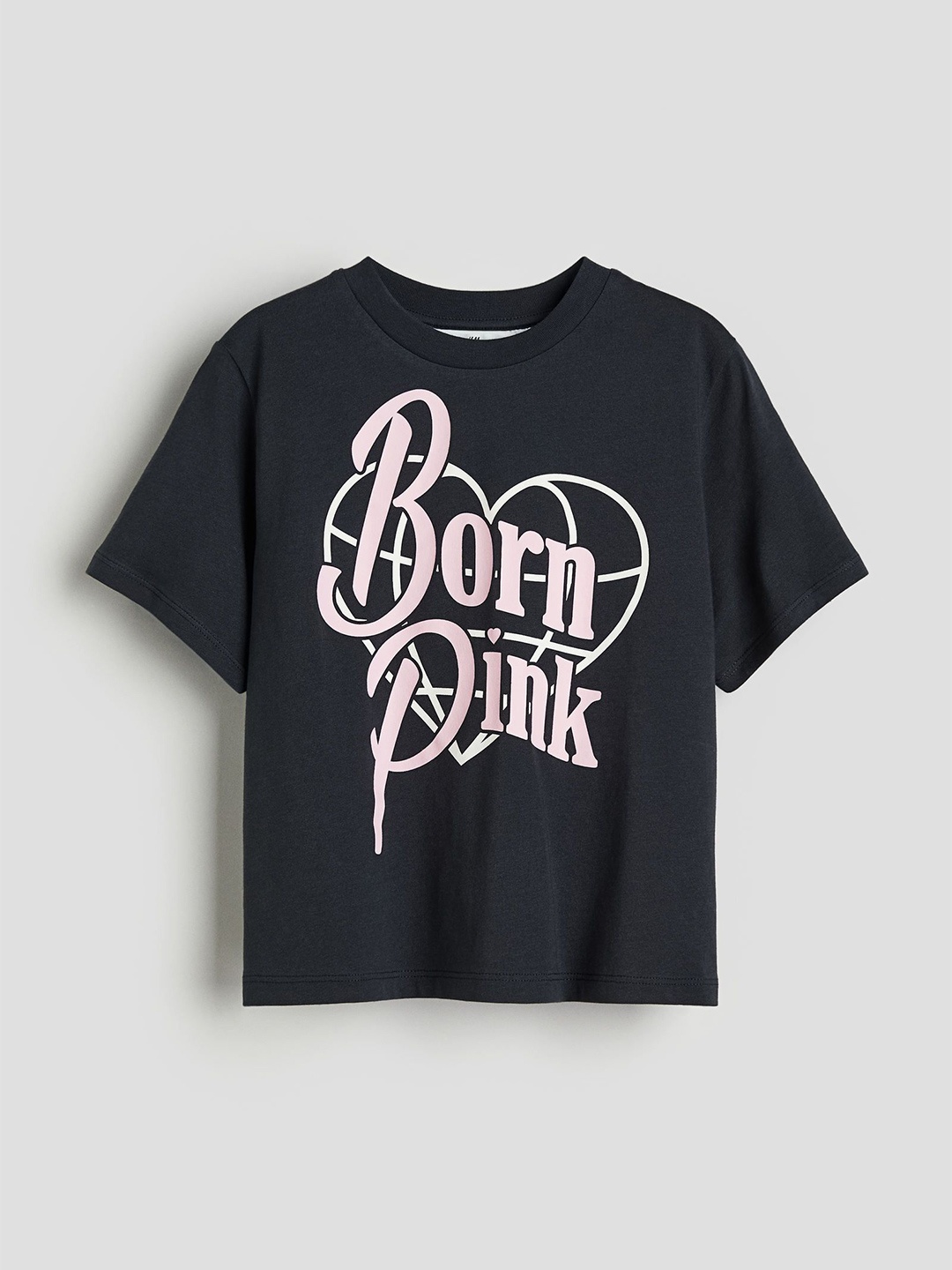 

H&M Girls Grey Printed T-shirt