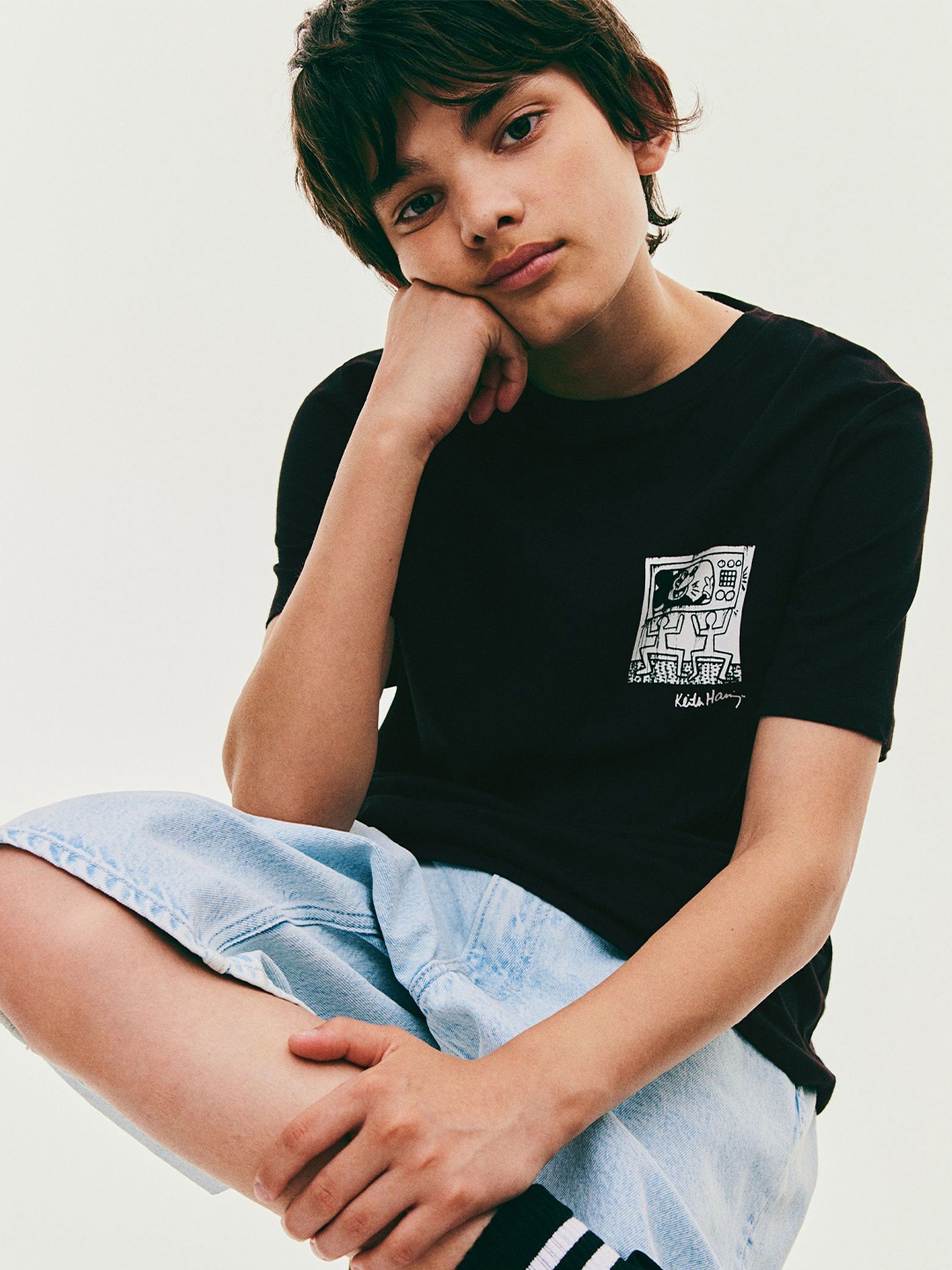 

H&M Boys Printed Tshirts, Black