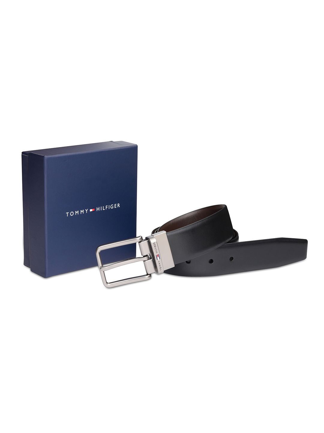 

Tommy Hilfiger Men Leather Reversible Formal Belt, Black