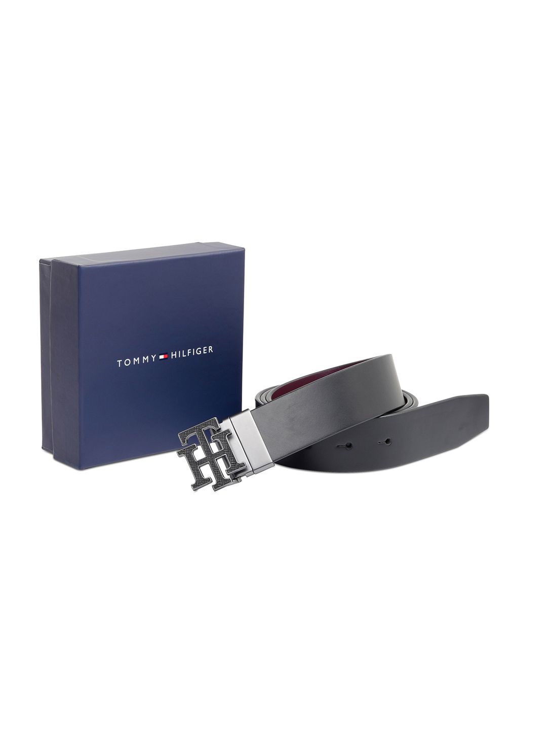 

Tommy Hilfiger Men Leather Reversible Formal Belt, Black