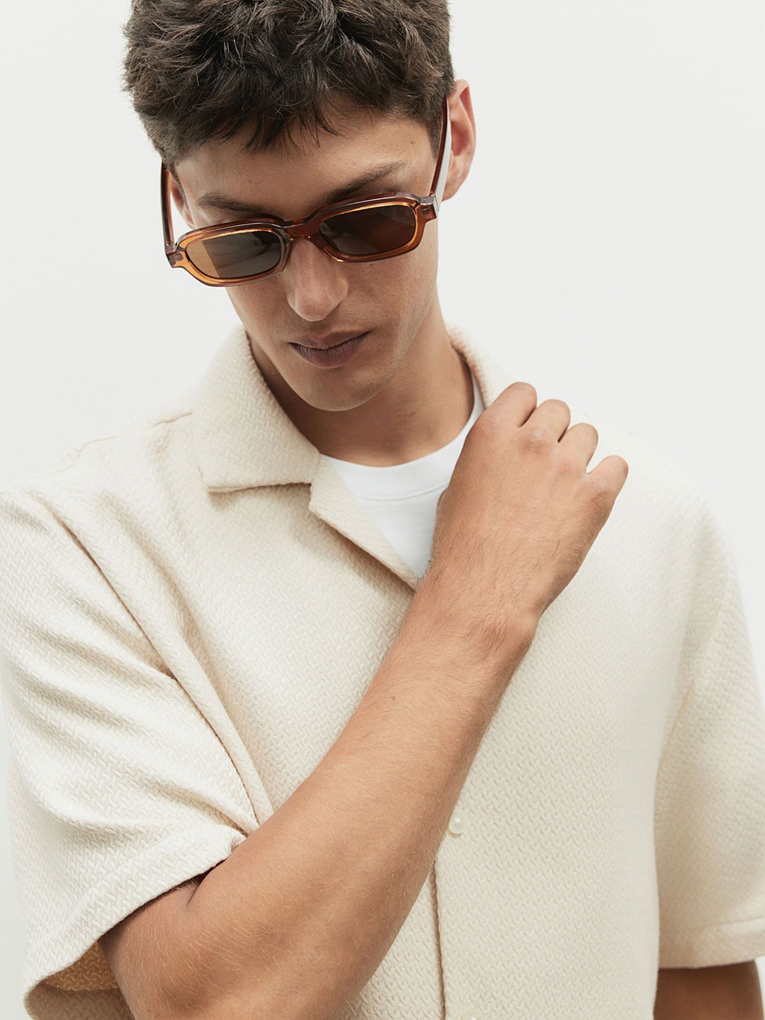 H&M Textured Resort Shirt, Beige