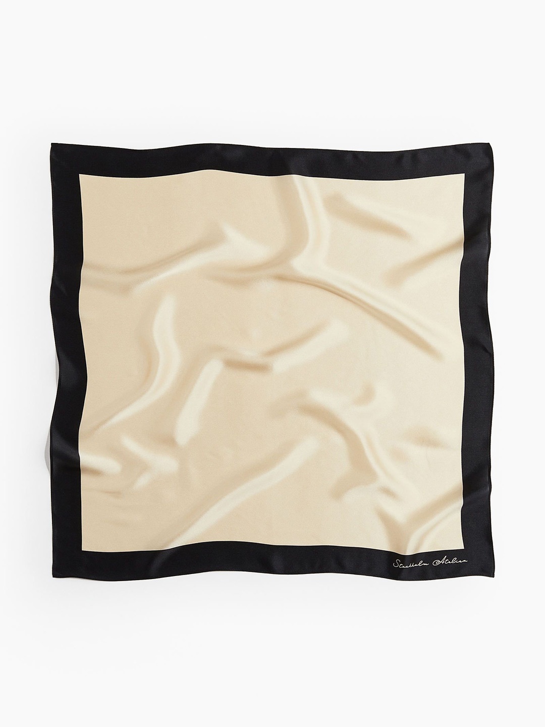 

H&M Printed Silk Scarf, Beige