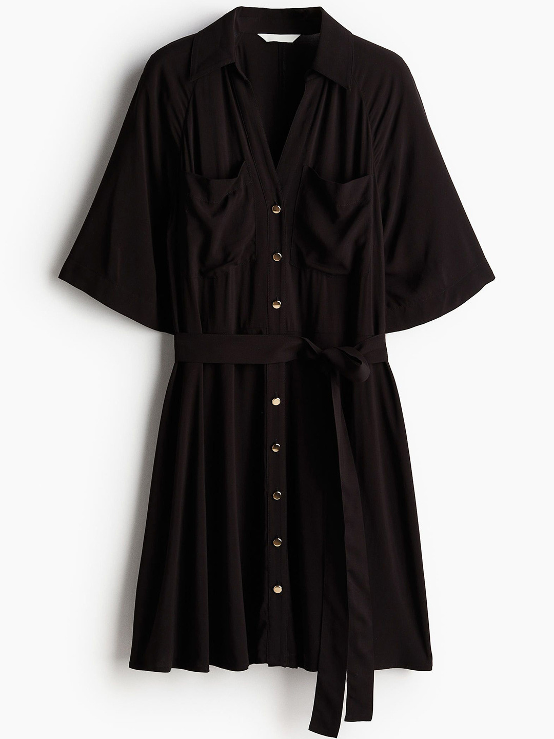 

H&M Tie-Belt Shirt Dress, Black