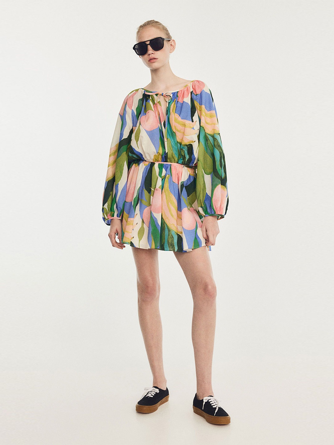 

H&M Balloon-Sleeved Blouse, Green