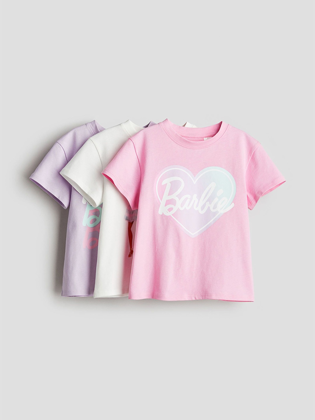 

H&M Girls 3-Pack Printed Jersey Tops, Pink