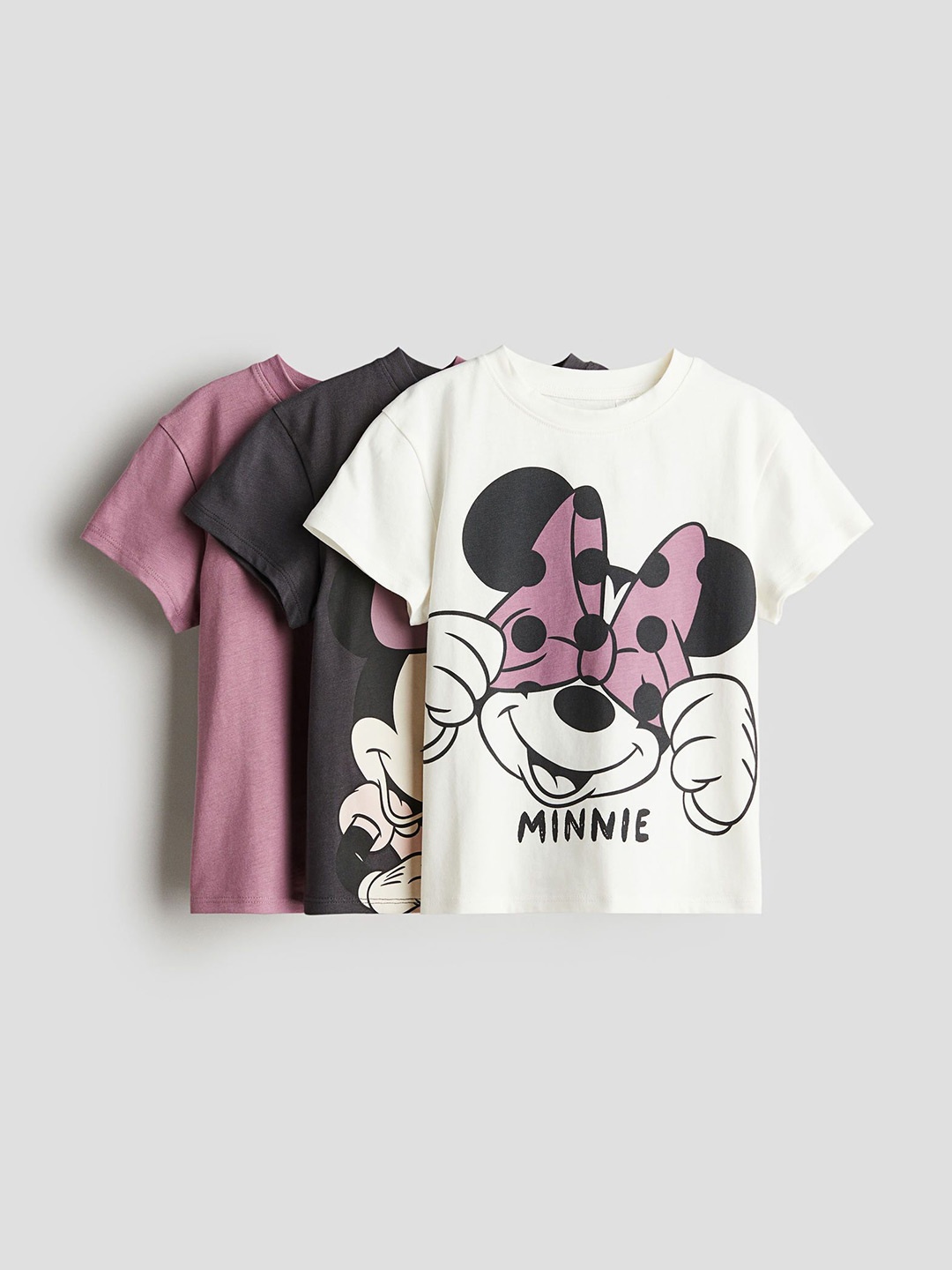 

H&M Girls 3-Pack Printed Jersey Tops, White