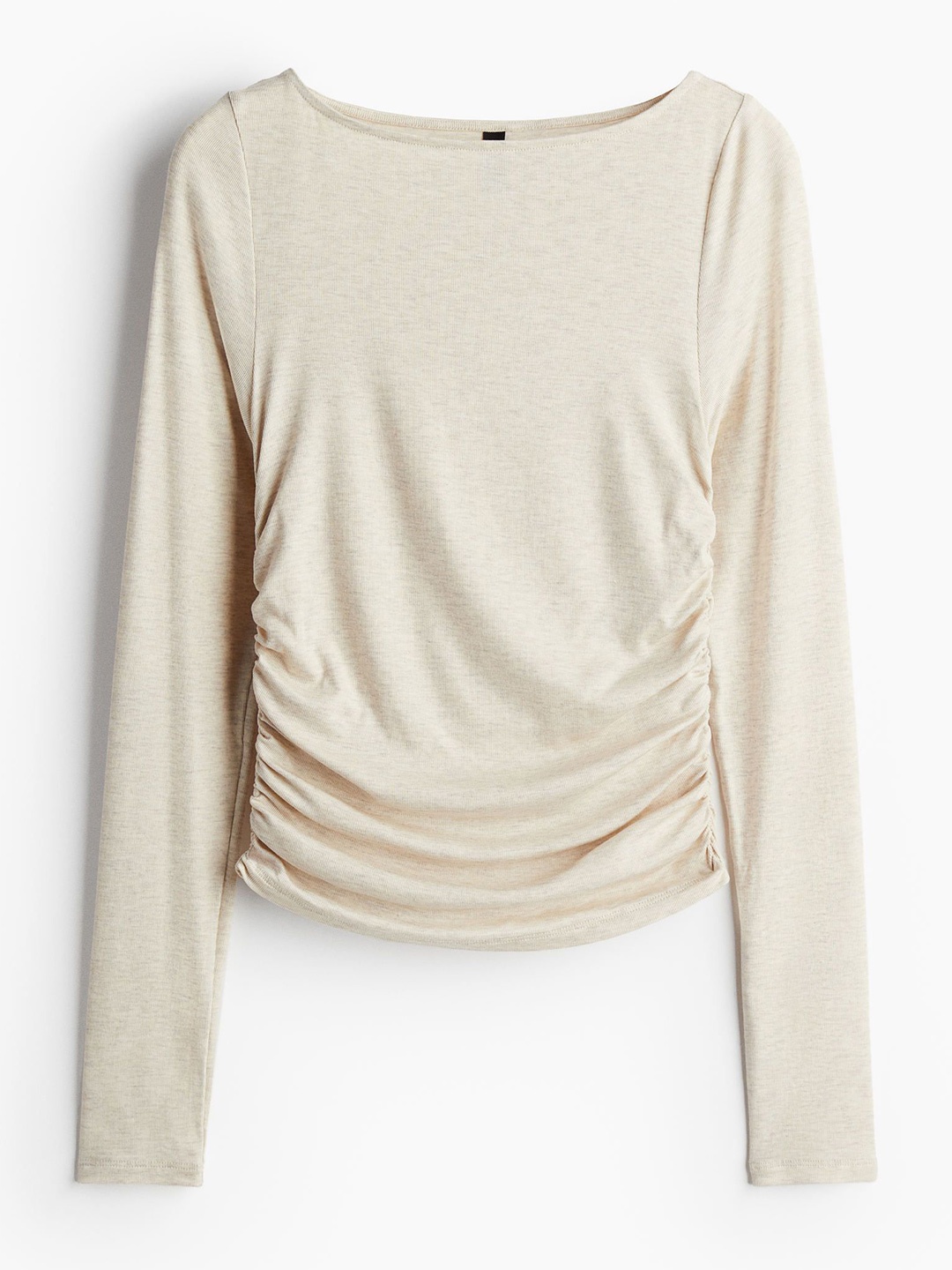 

H&M Gathered Jersey Top, Beige