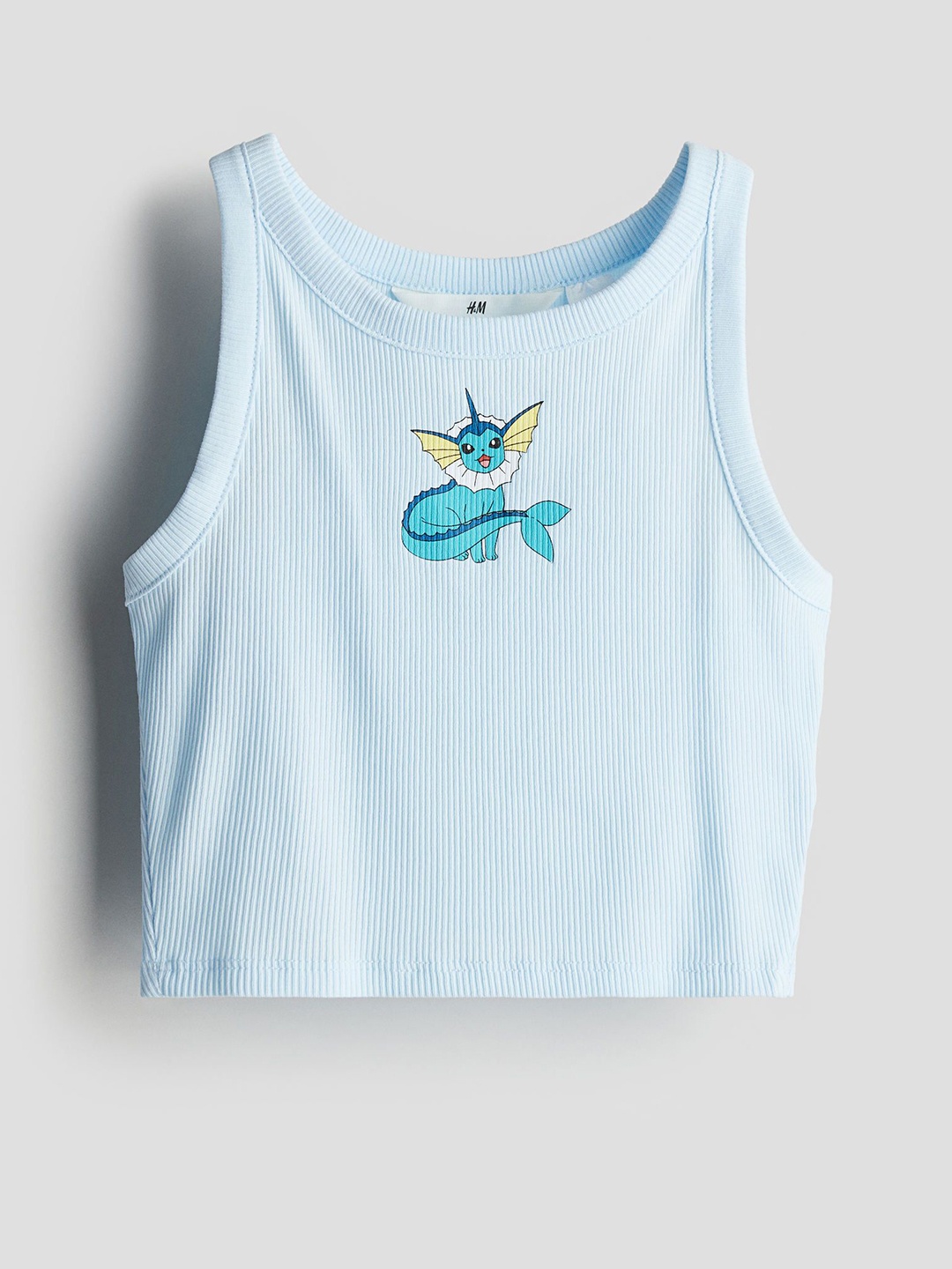 

H&M Girls Printed Ribbed Vest Top, Blue