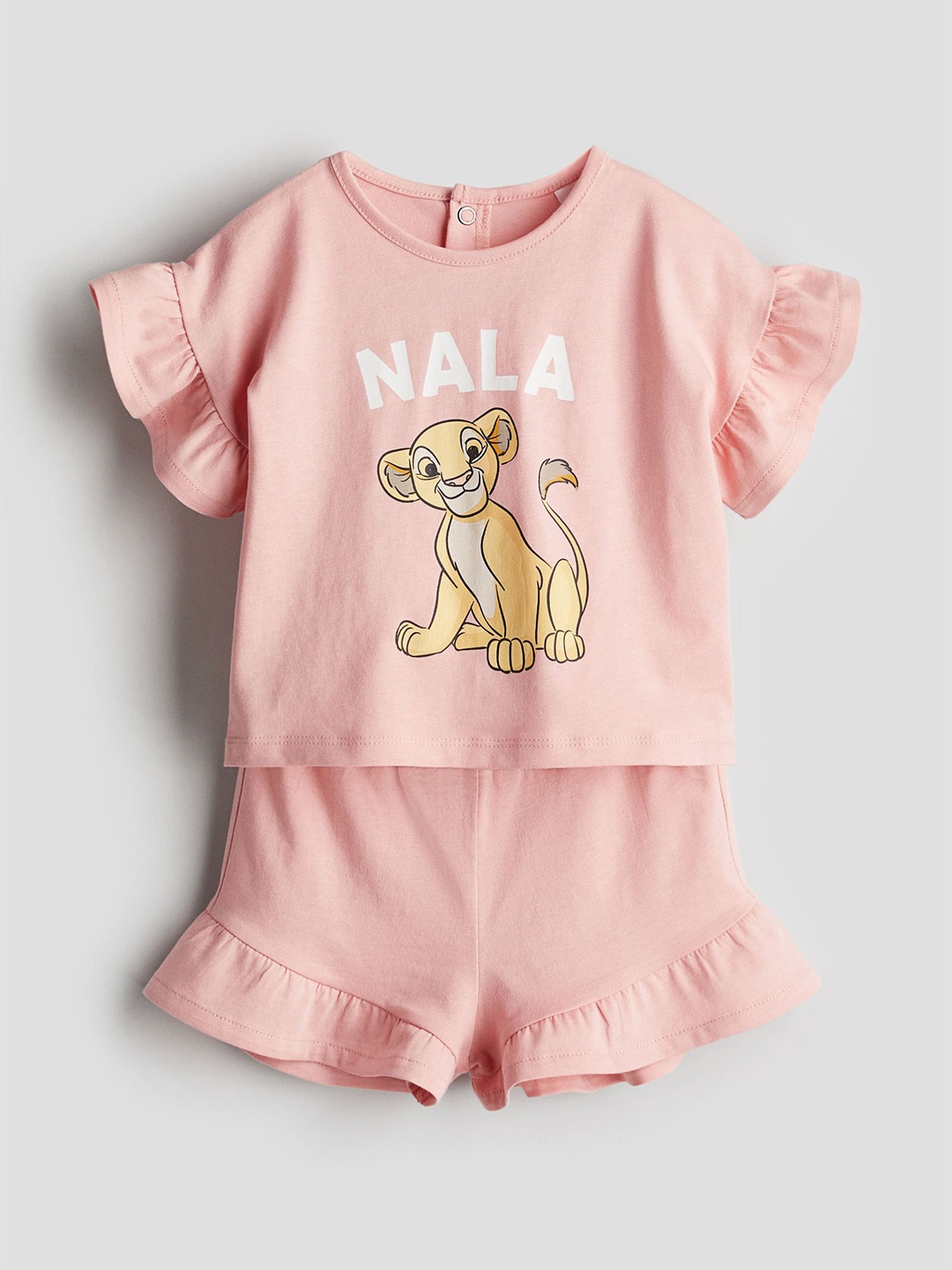 

H&M 2-Piece Printed Jersey Set, Pink