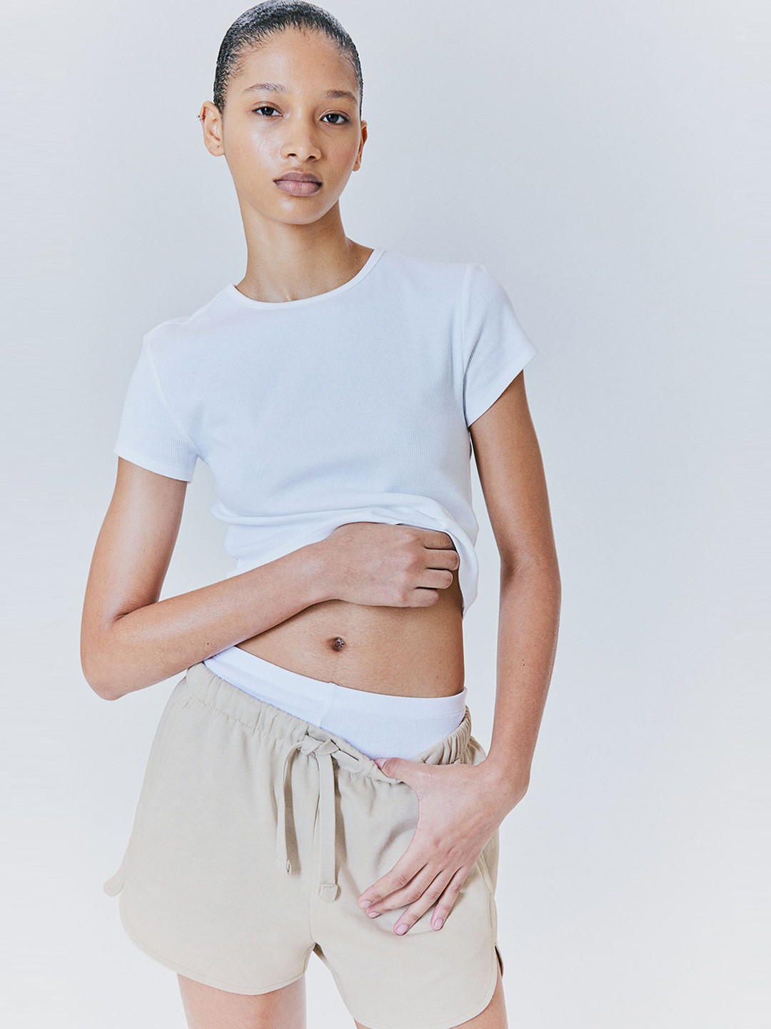 

H&M Sweatshirt Shorts, Beige