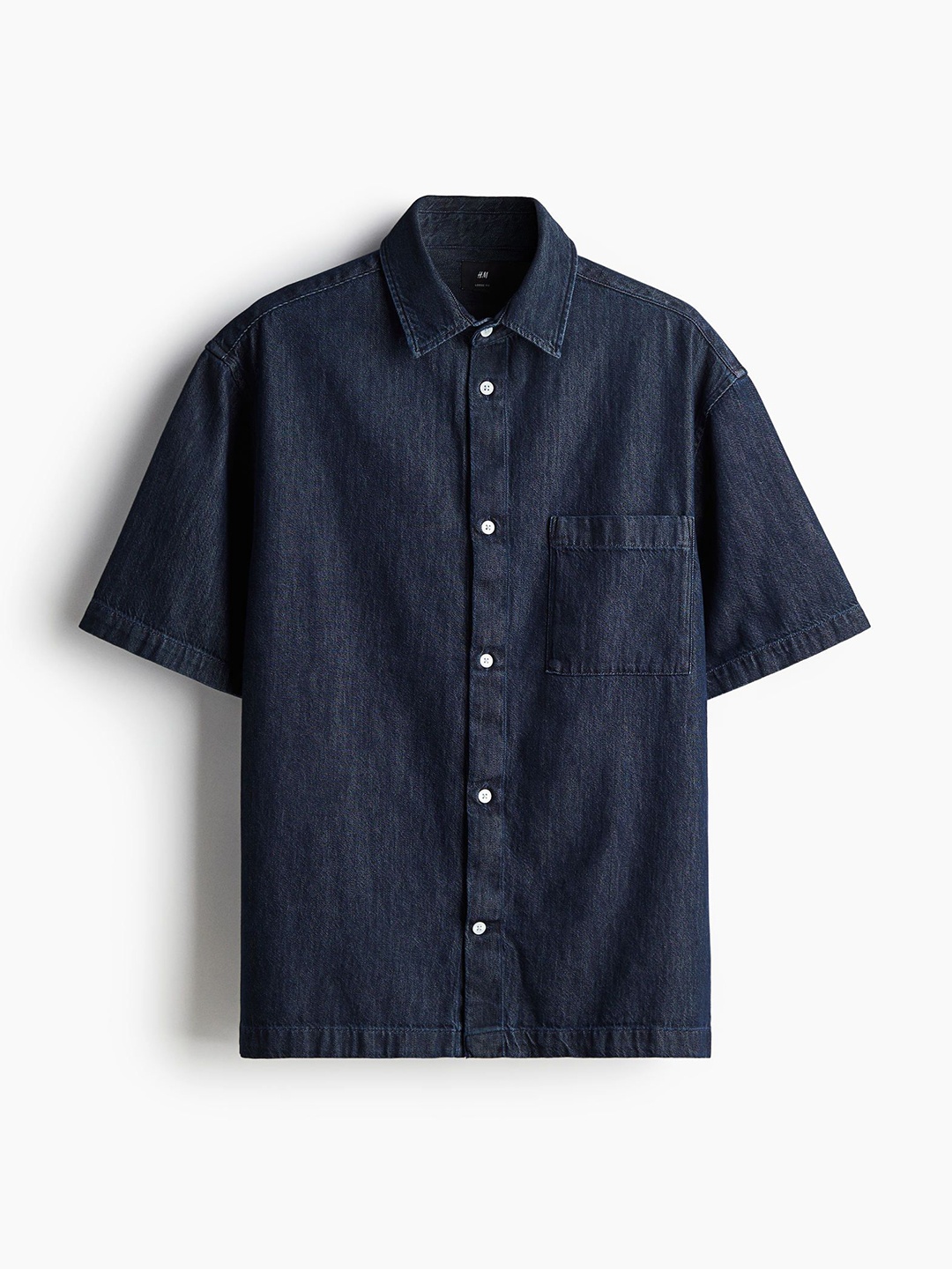 

H&M Pure Cotton Loose Fit Denim Shirt, Blue