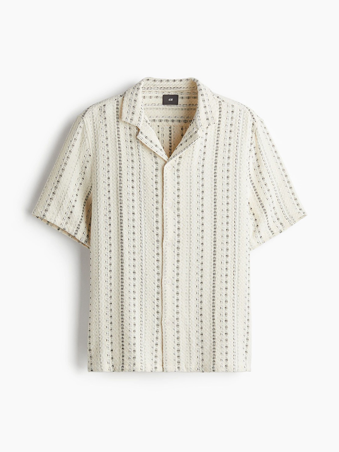 

H&M Regular Fit Textured Resort Shirt, White
