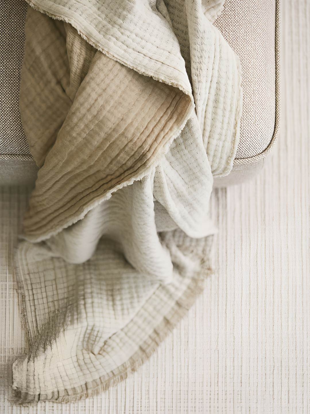 

H&M Unisex Beige Cotton Muslin Blankets