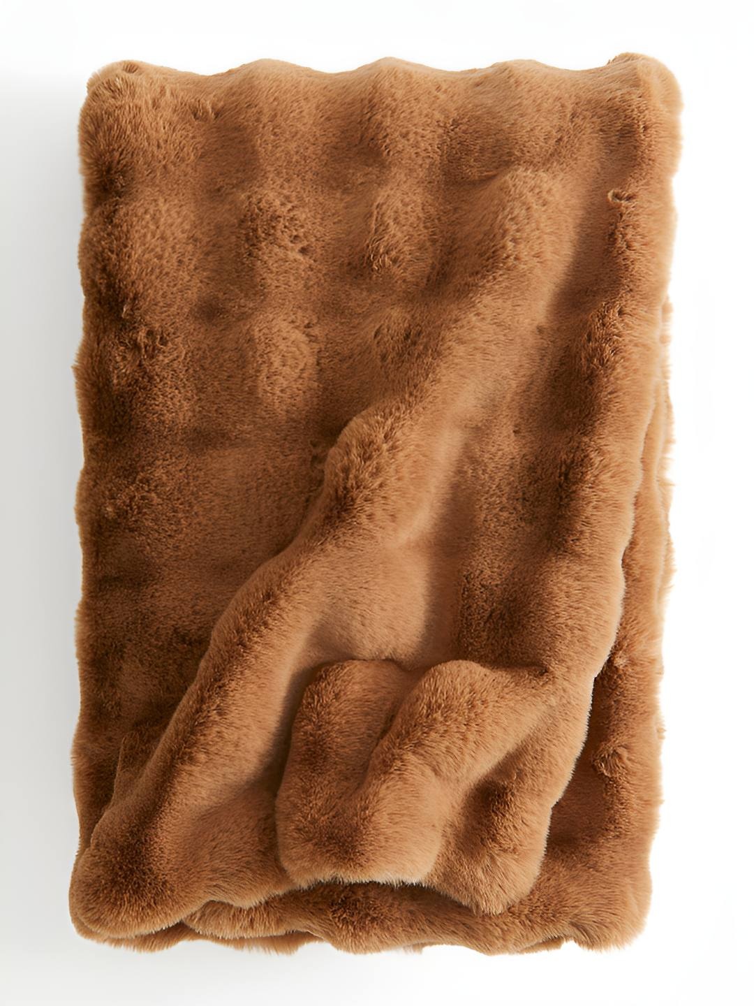 

H&M Brown Structured Fluffy Blanket