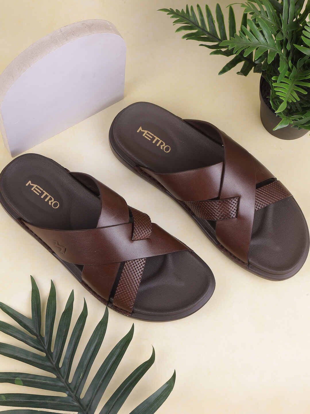 

Metro Men Leather Comfort Sandals, Brown