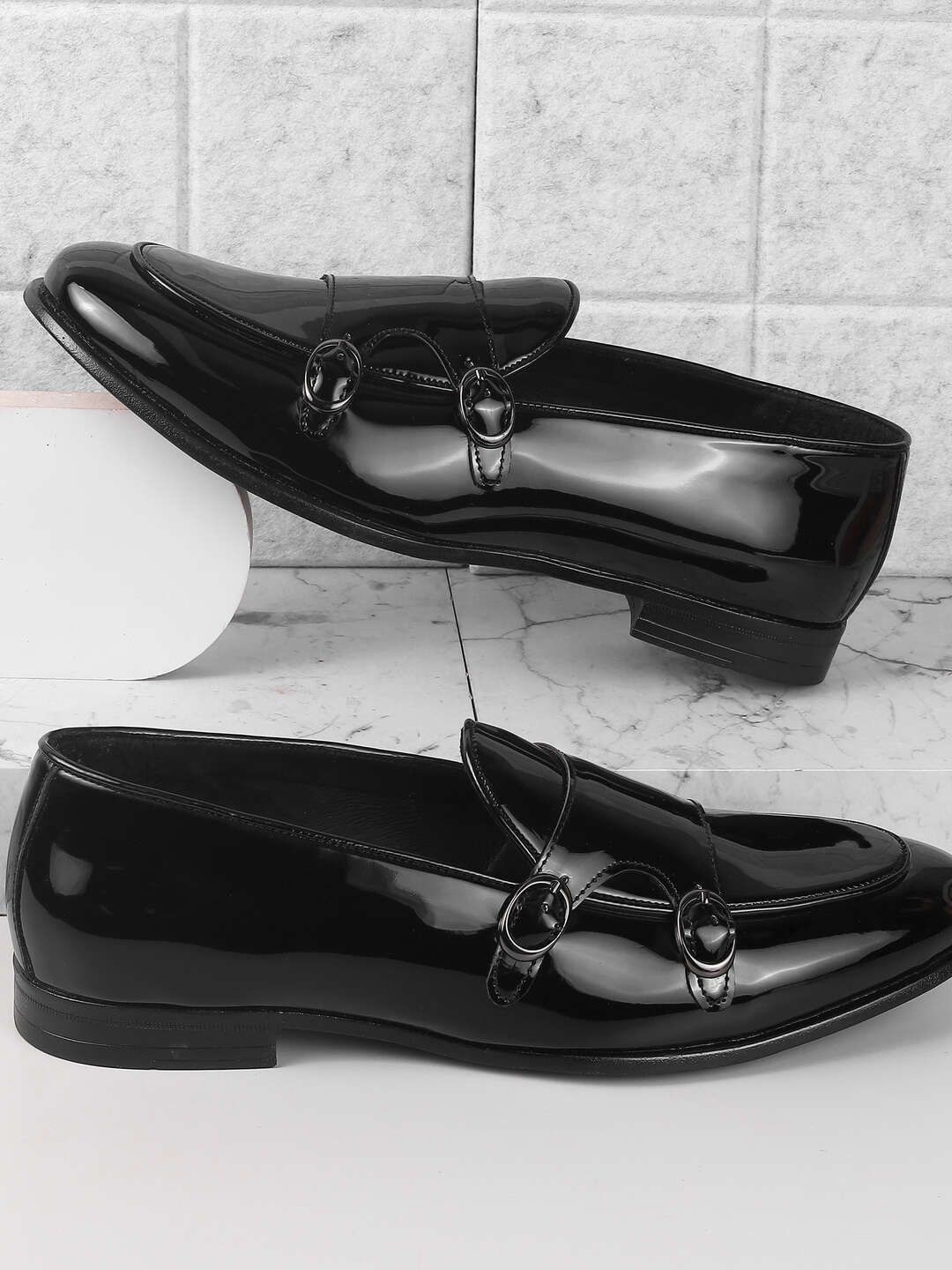 

Metro Men Synthetic Formal Monk Shoe, Black
