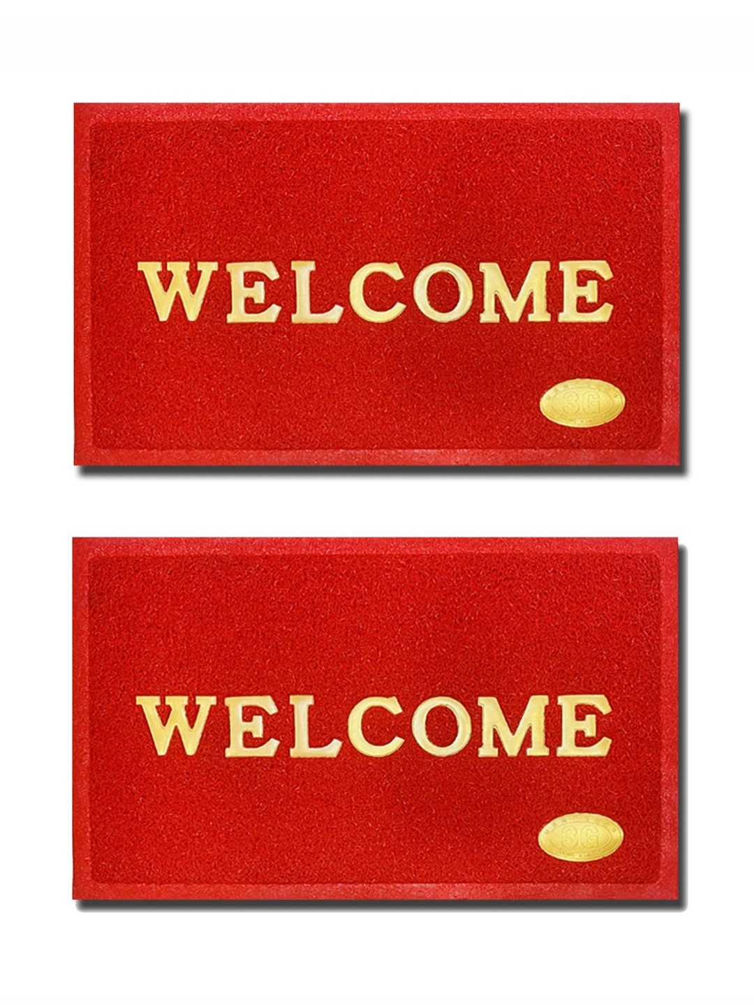 

Abhsant 2-pcs Red Welcome Rubber Doormats